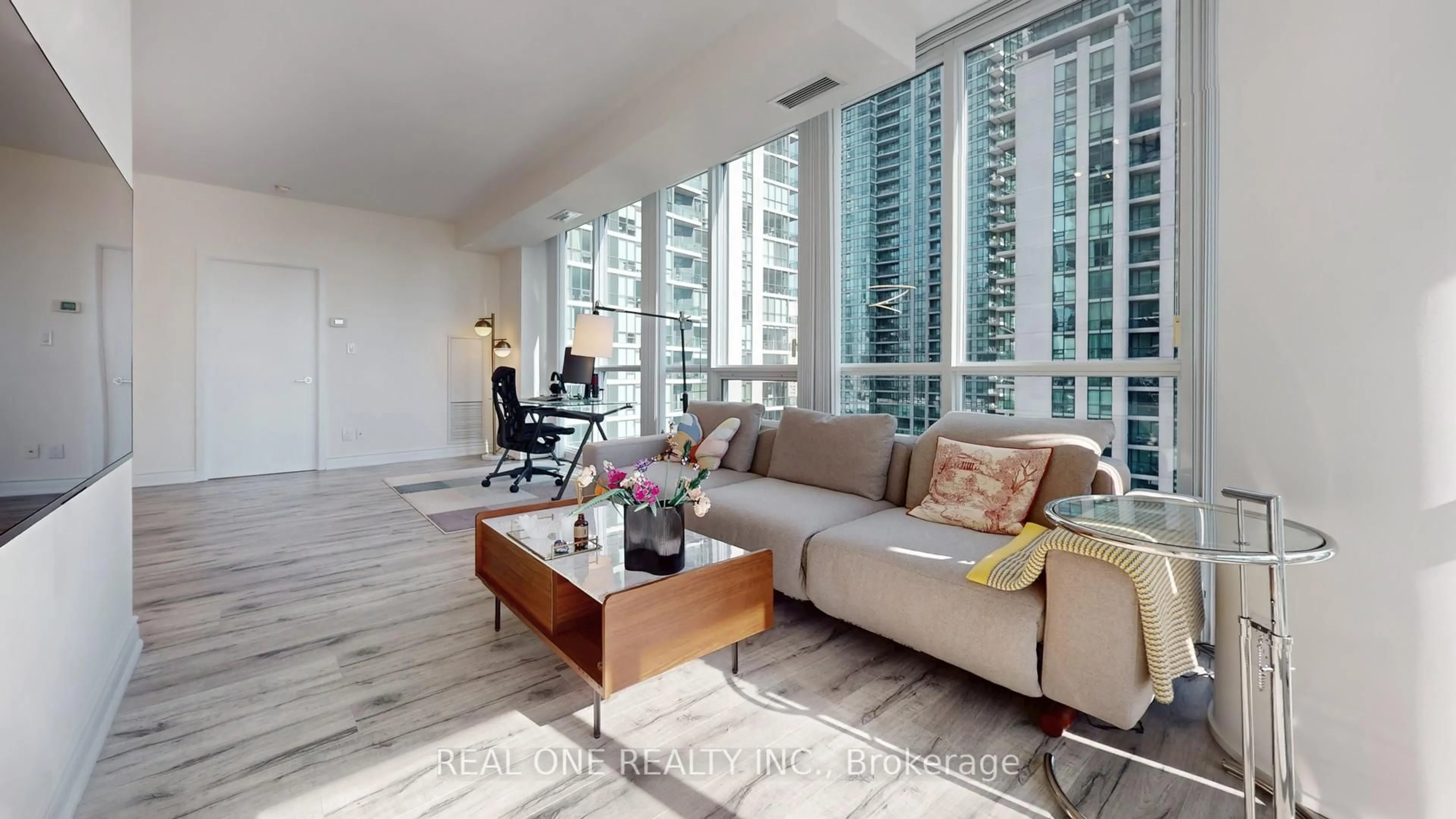 Living room with furniture, unknown for 33 Bay St #1708, Toronto Ontario M5J 2Z3
