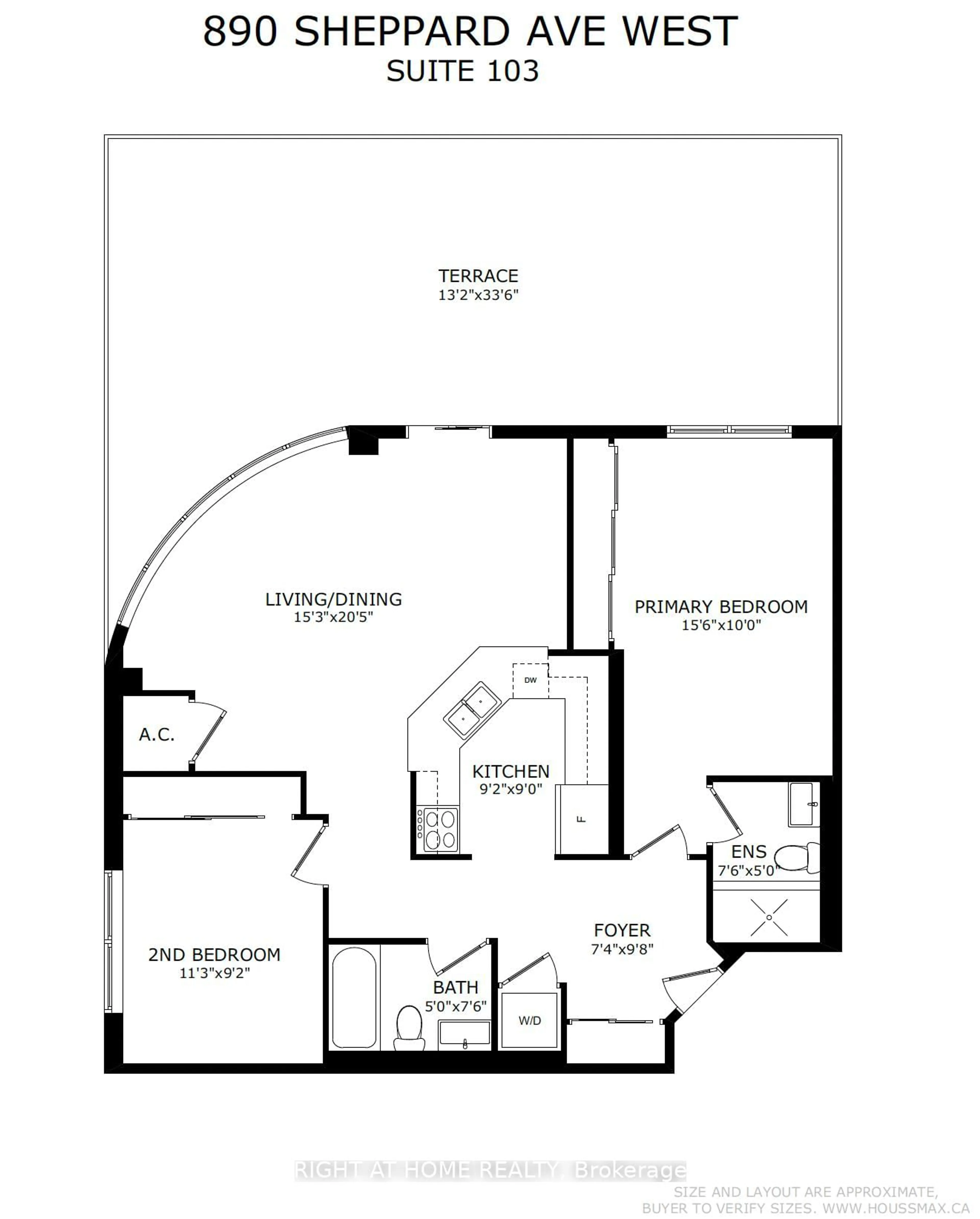 Floor plan for 890 Sheppard Ave #103, Toronto Ontario M3H 6B9