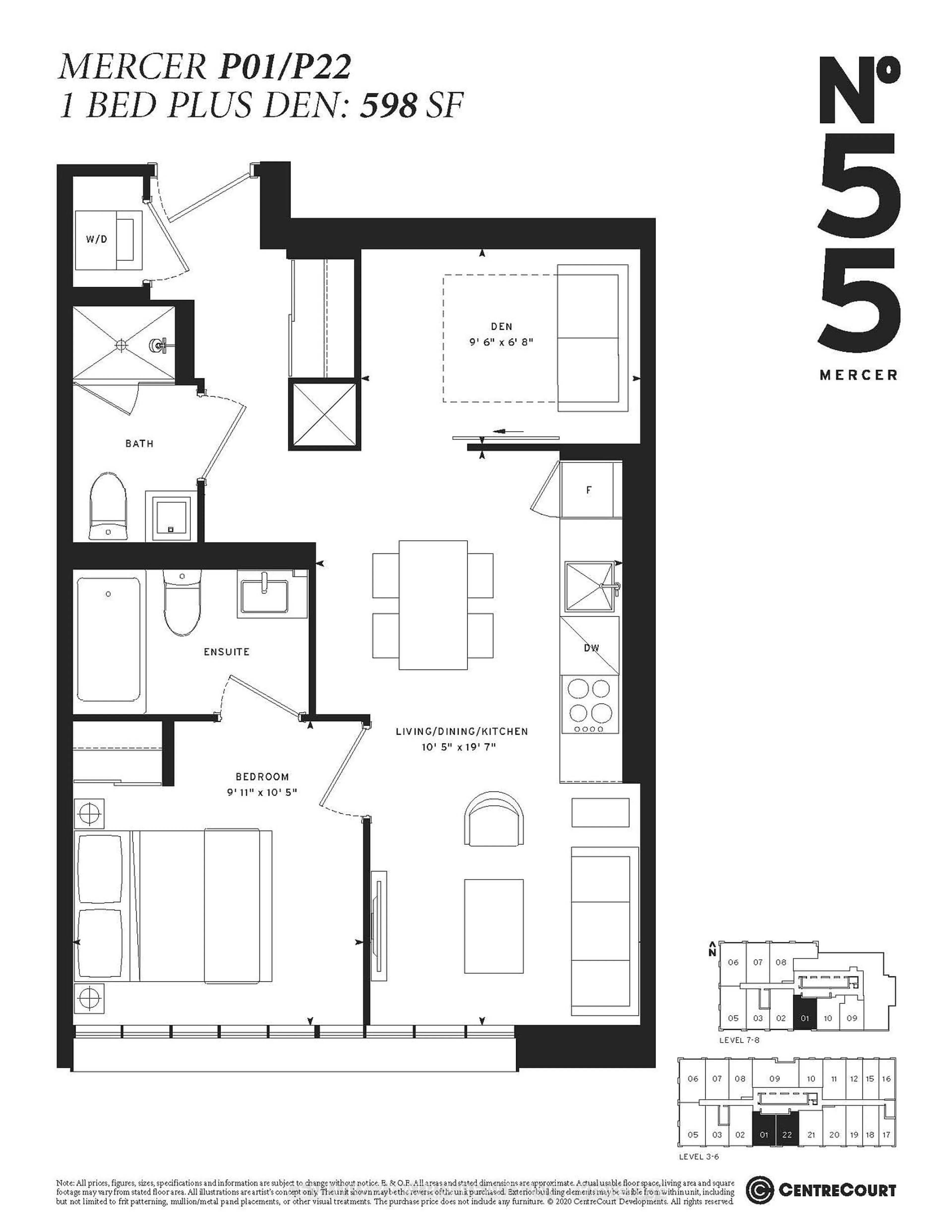 Floor plan for 55 Mercer St #322, Toronto Ontario M5V 0W4