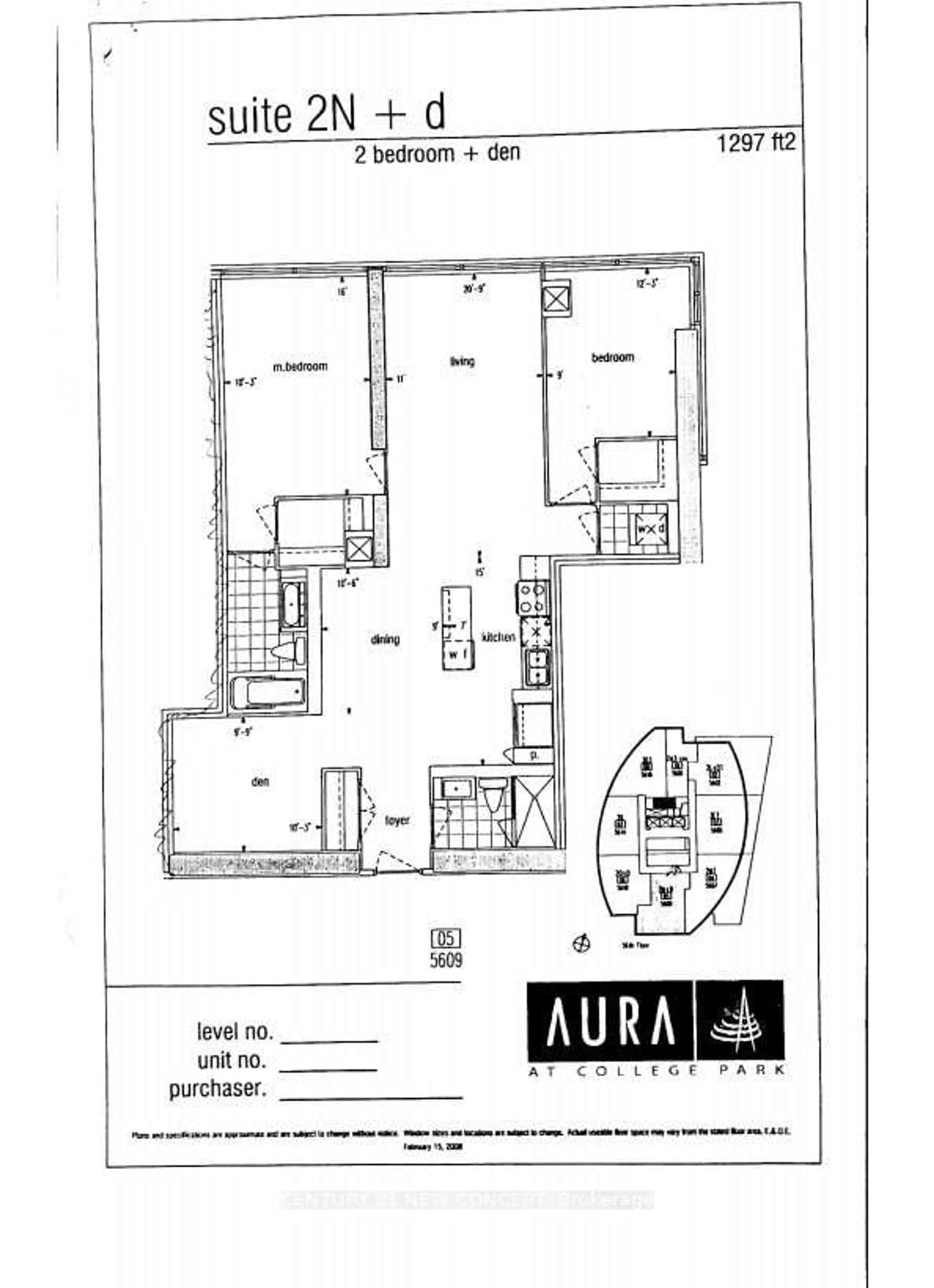 Floor plan for 388 Yonge St #6109, Toronto Ontario M5B 0A5
