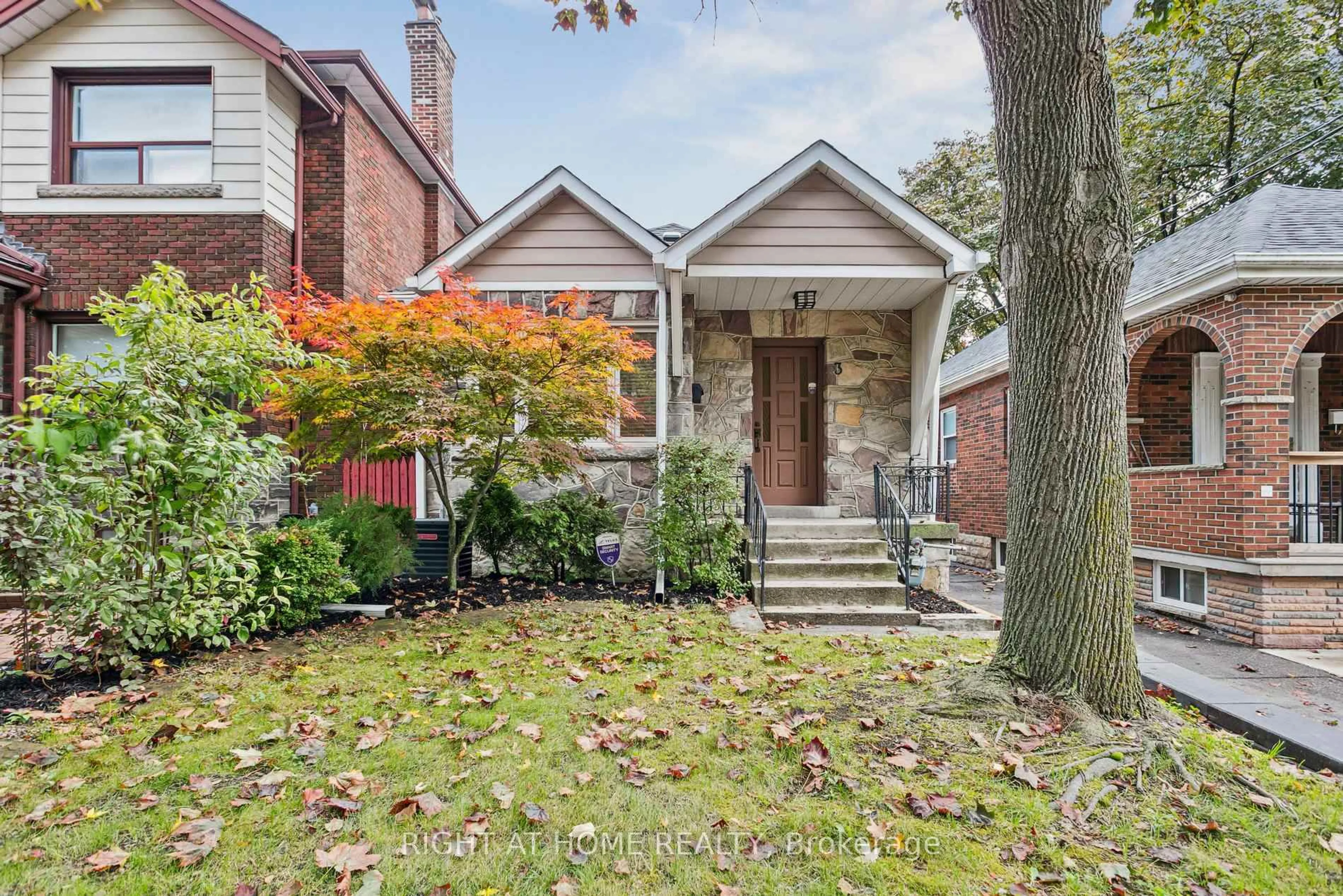 Home with brick exterior material, street for 3 Roseneath Gdns, Toronto Ontario M6C 3X5