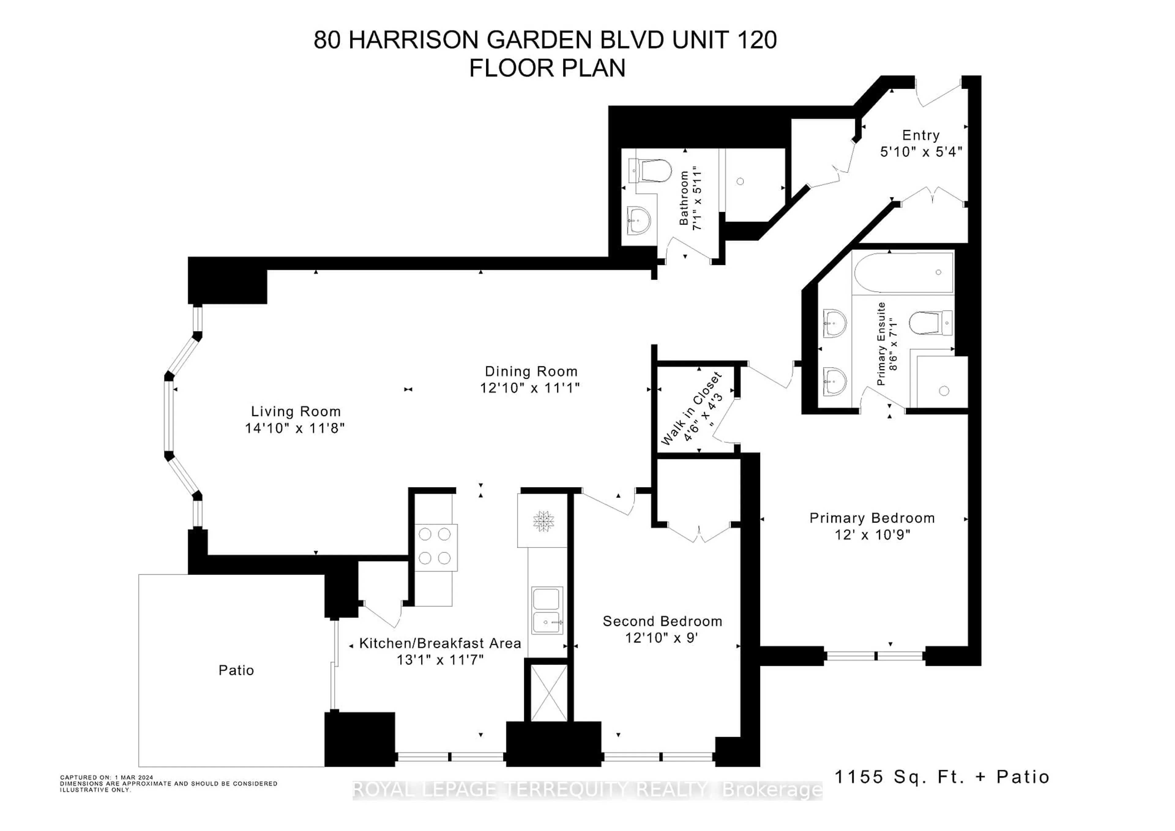 Floor plan for 80 Harrison Garden Blvd #120, Toronto Ontario M2N 7E3