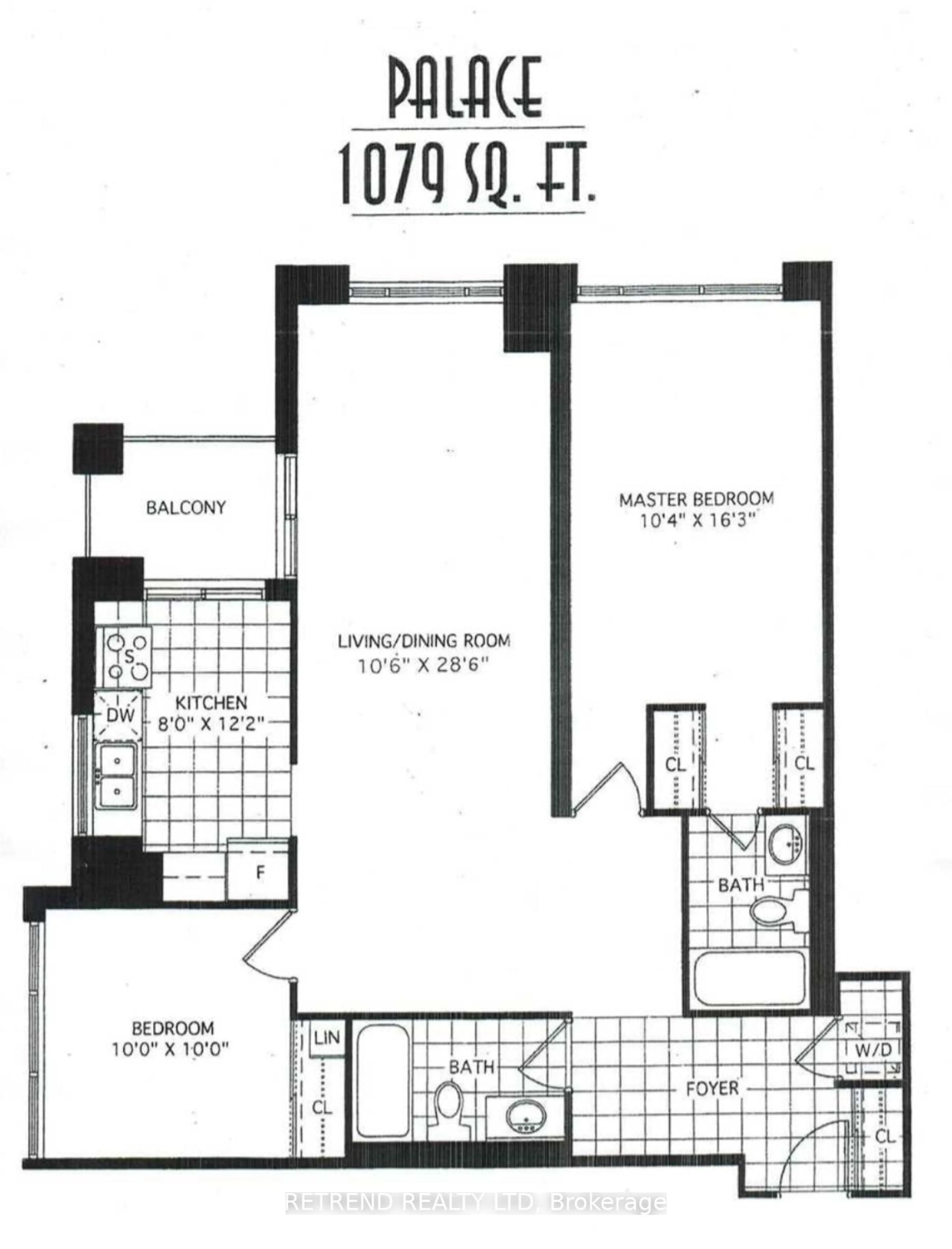 Floor plan for 256 Doris Ave #305, Toronto Ontario M2N 6X8
