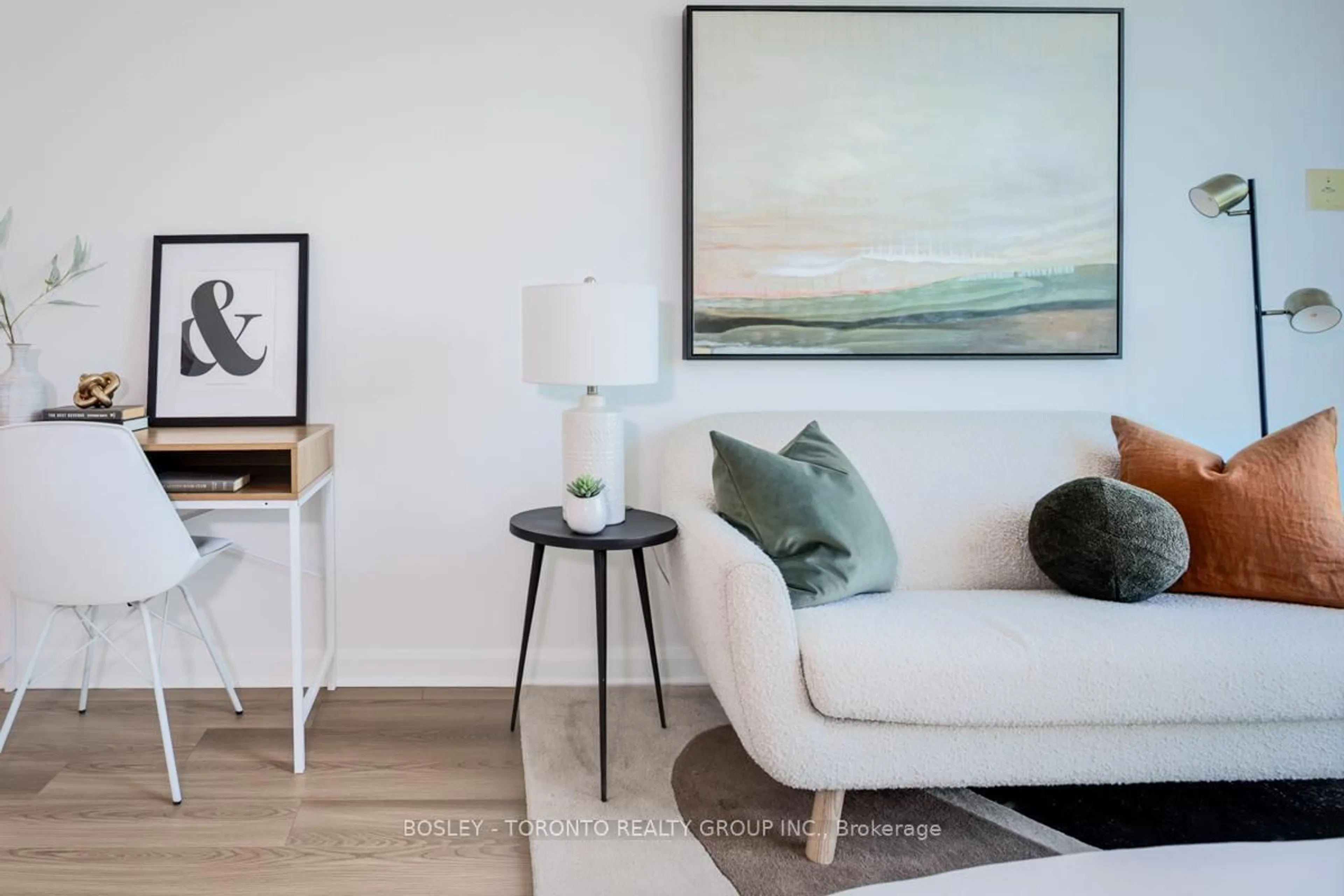 Living room with furniture, wood/laminate floor for 600 Fleet St #2109, Toronto Ontario M5V 1B7