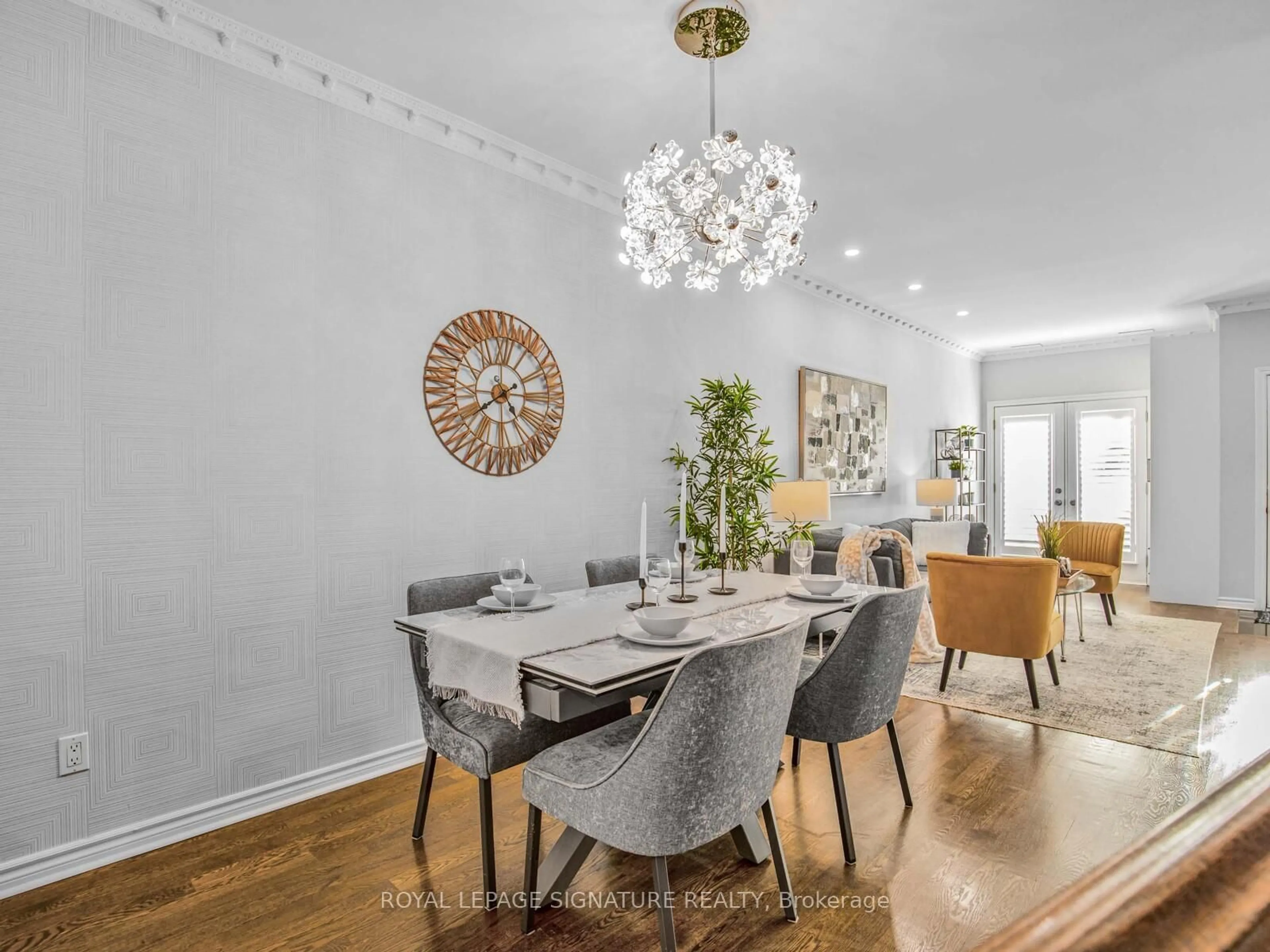 Dining room, wood/laminate floor for 85 David Dunlap Circ, Toronto Ontario M3C 4B9