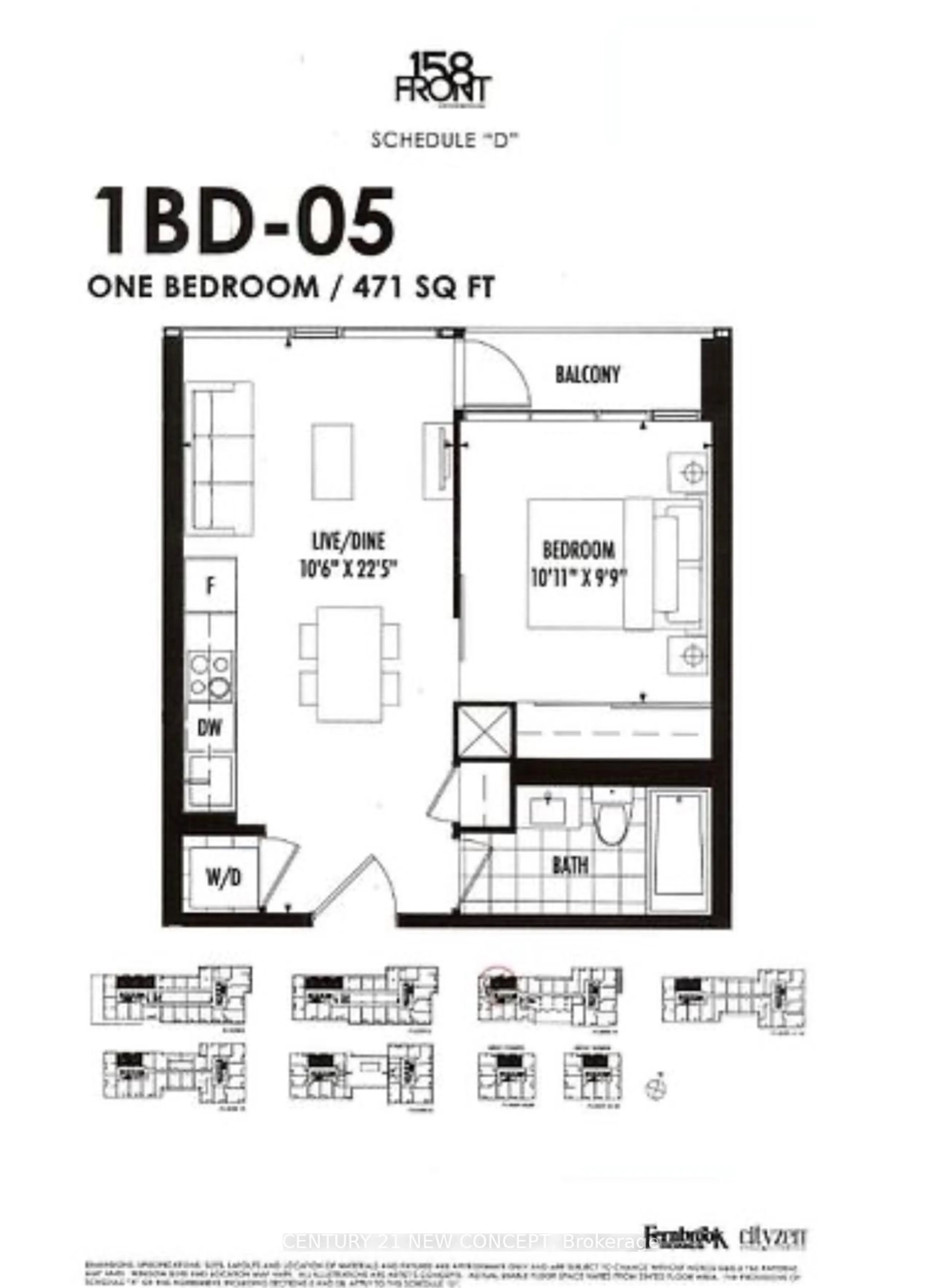 Floor plan for 158 Front St #1205, Toronto Ontario M5A 1E5