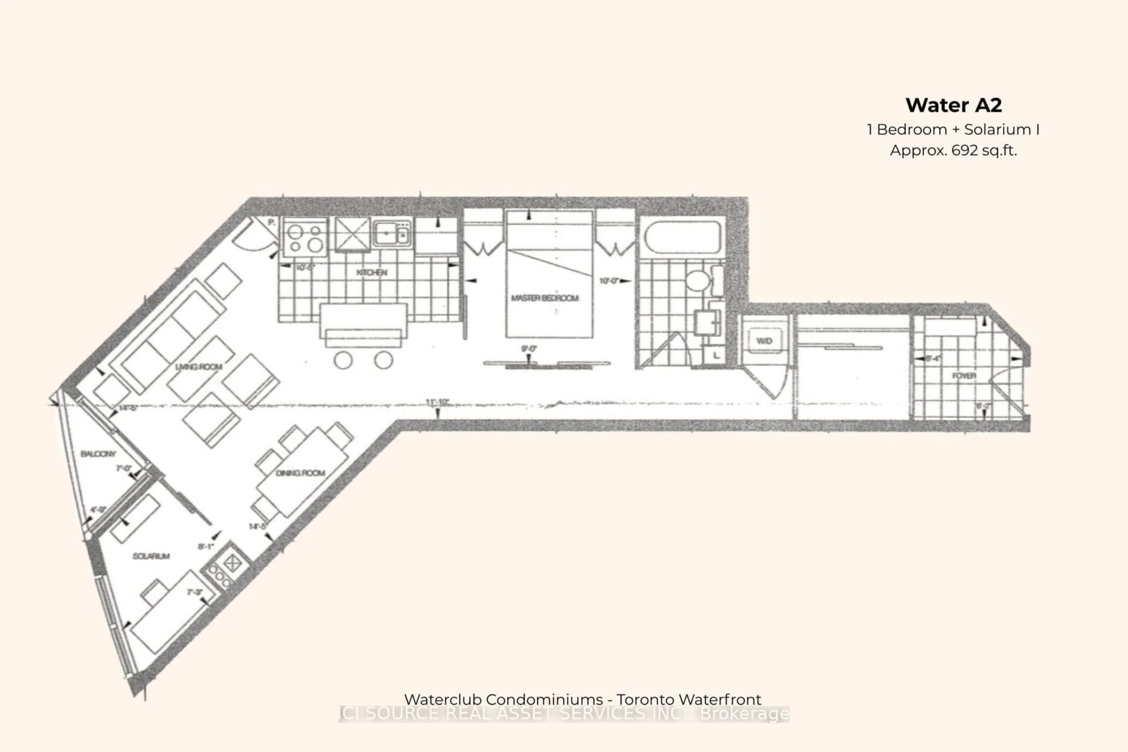 Floor plan for 8 York St #911, Toronto Ontario M5J 2Y2