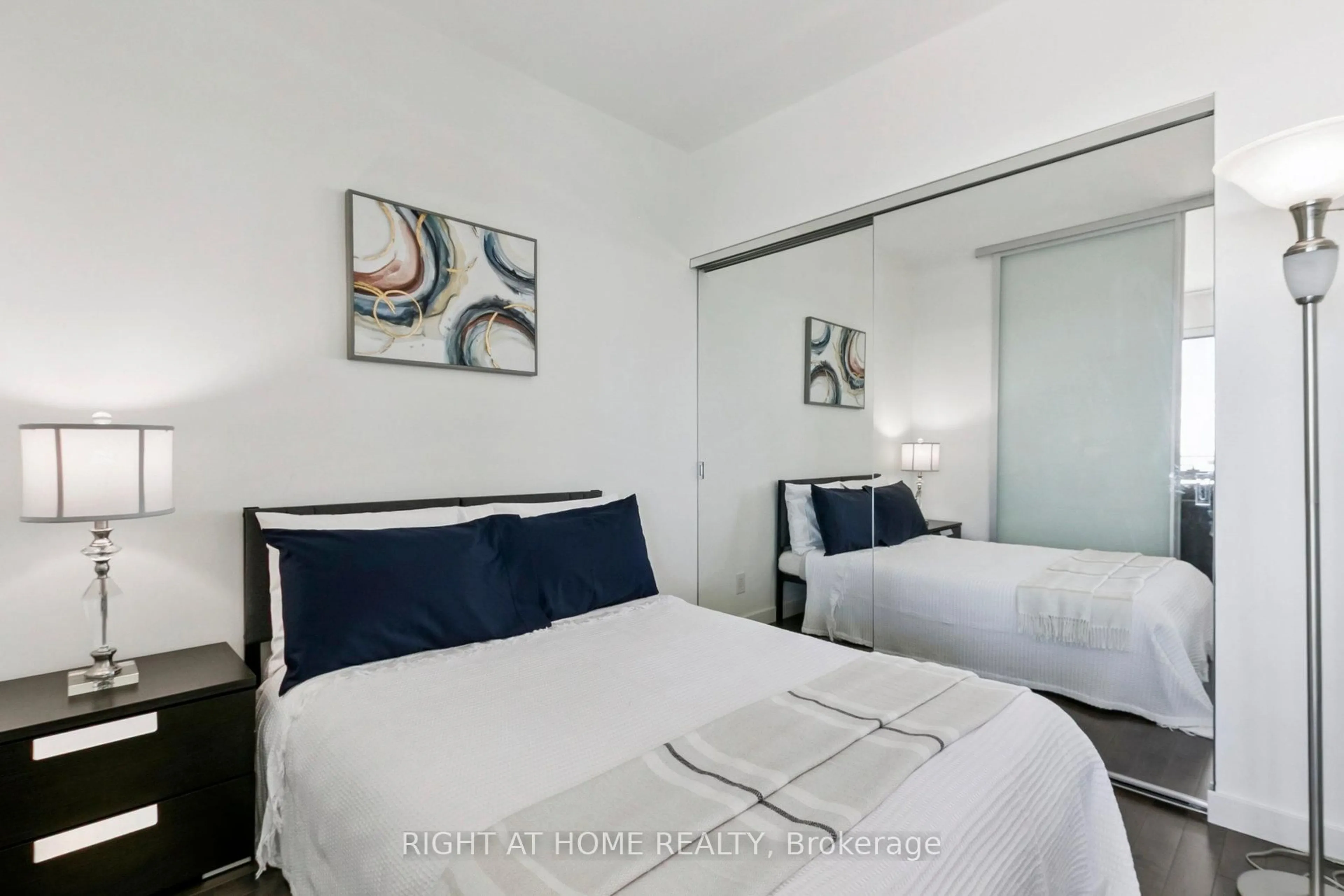 Bedroom with bed, unknown for 390 Cherry St #3207, Toronto Ontario M5A 0E2