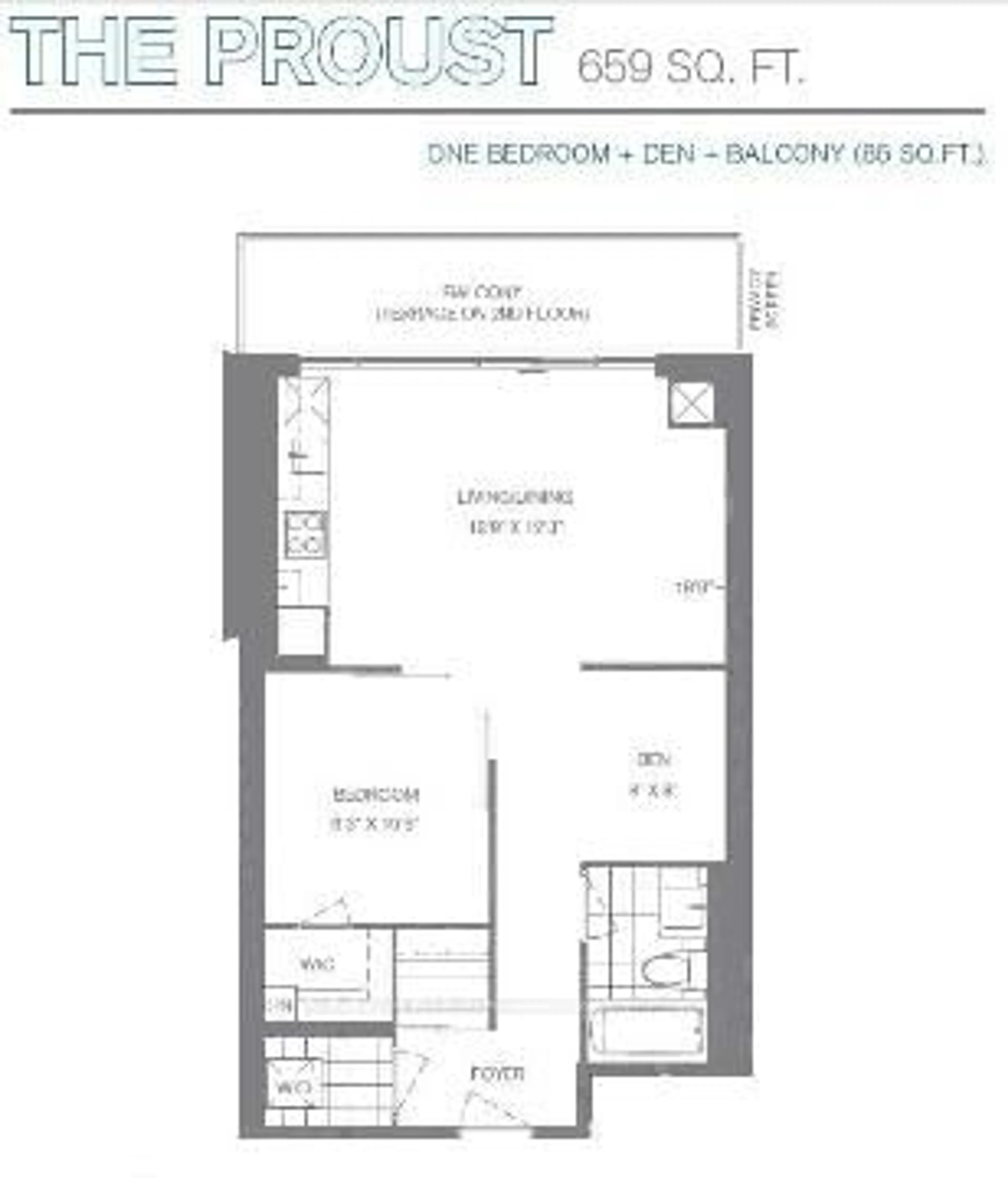 Floor plan for 352 Front St #1612, Toronto Ontario M5V 0K3