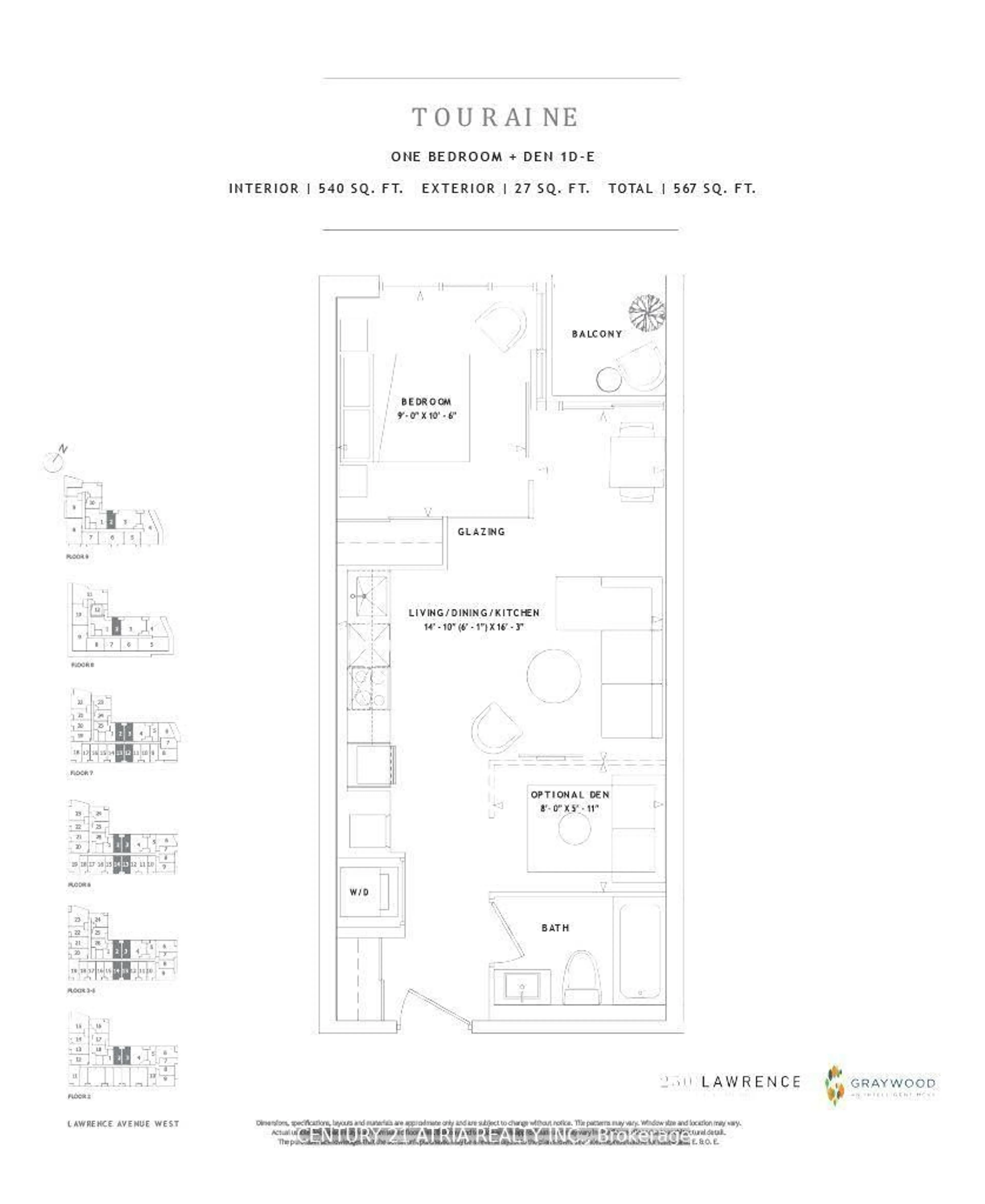 Floor plan for 250 Lawrence Ave #717, Toronto Ontario M5M 1B2