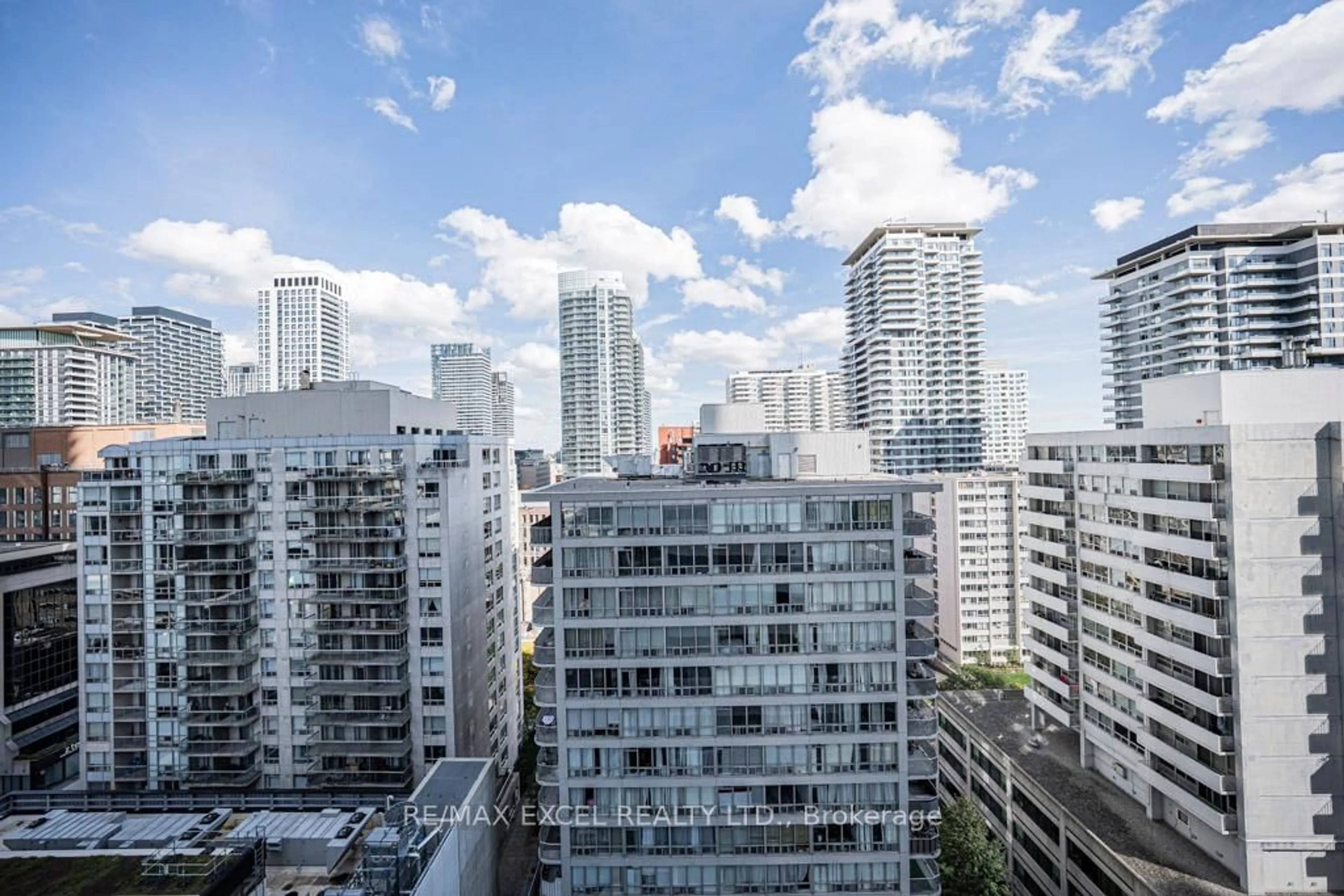 Balcony in the apartment, city buildings view from balcony for 2221 Yonge St #1302, Toronto Ontario M4S 0B8