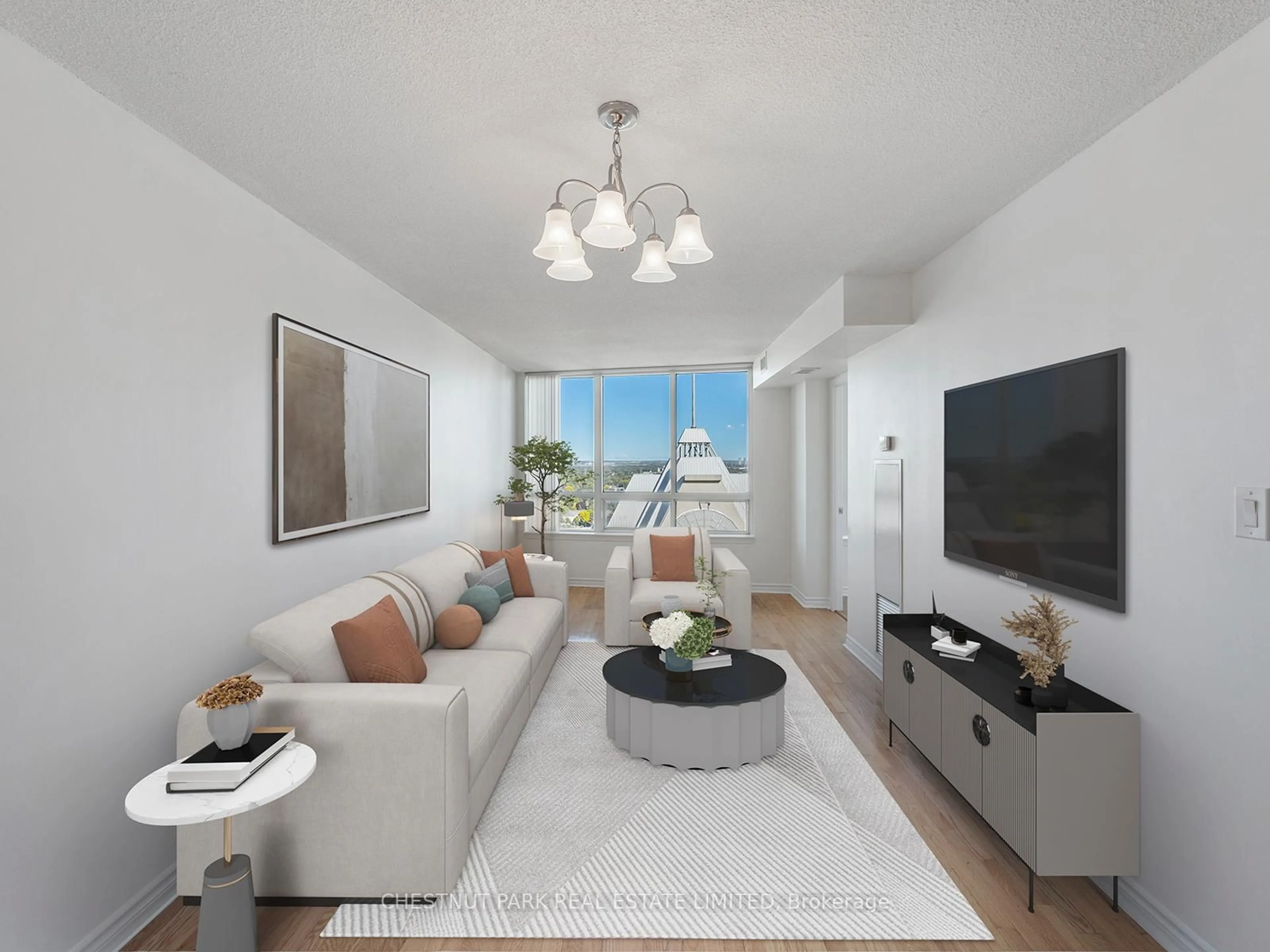 Living room with furniture, unknown for 1 Rean Dr #2503, Toronto Ontario M2K 3C1