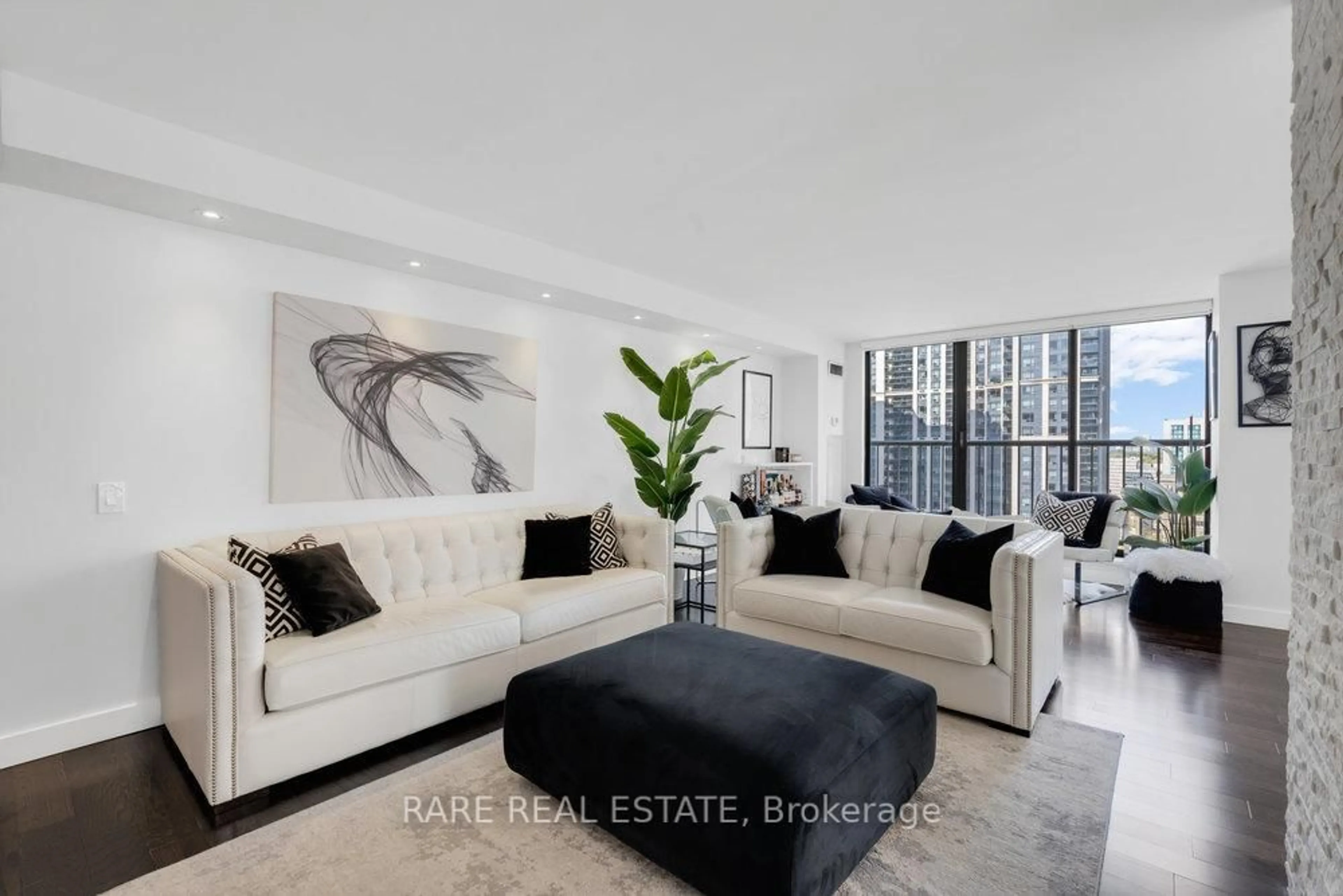 Living room with furniture, unknown for 100 Upper Madison Ave #1503, Toronto Ontario M2N 6M4