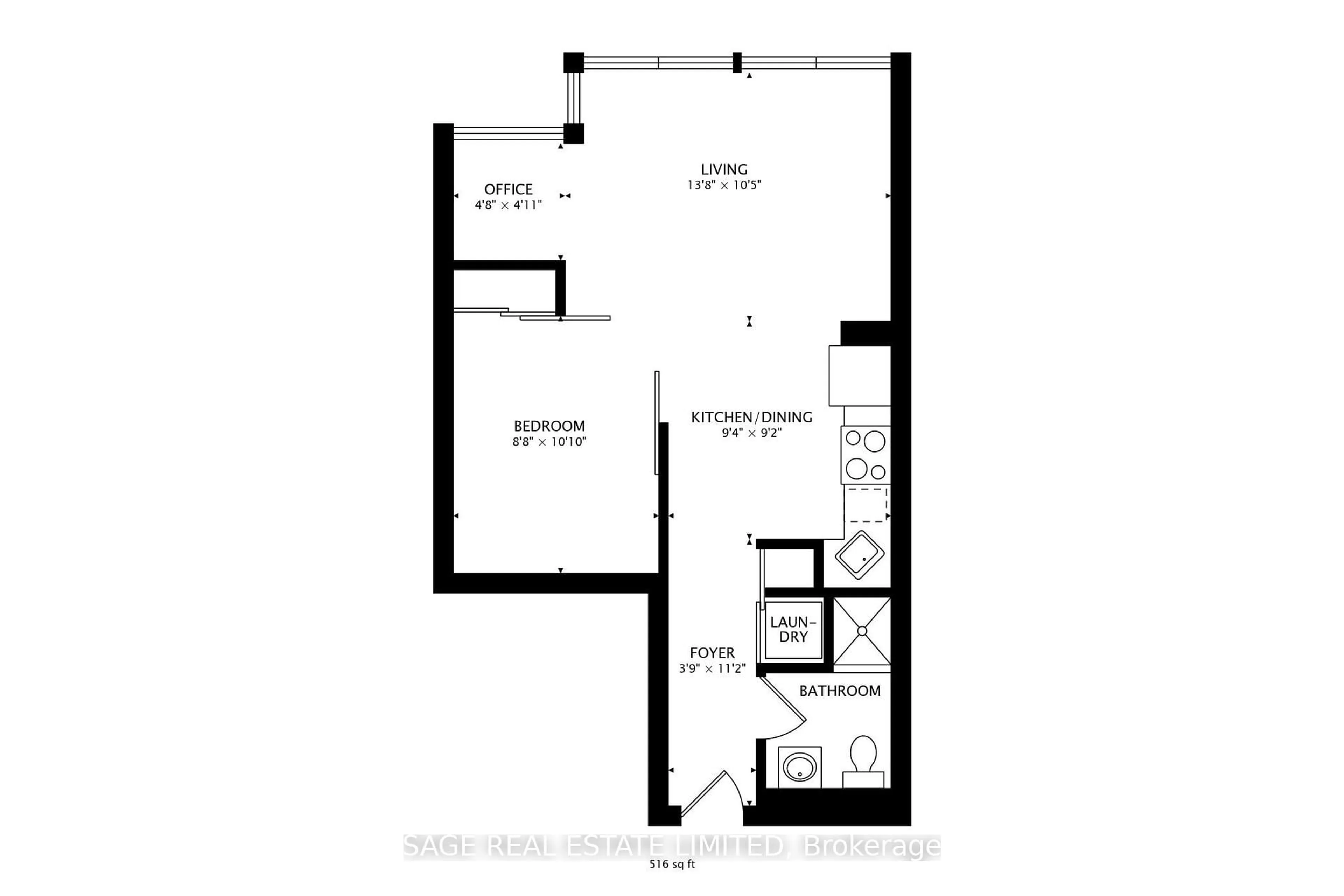 Floor plan for 32 Stewart St #504, Toronto Ontario M5V 3T2