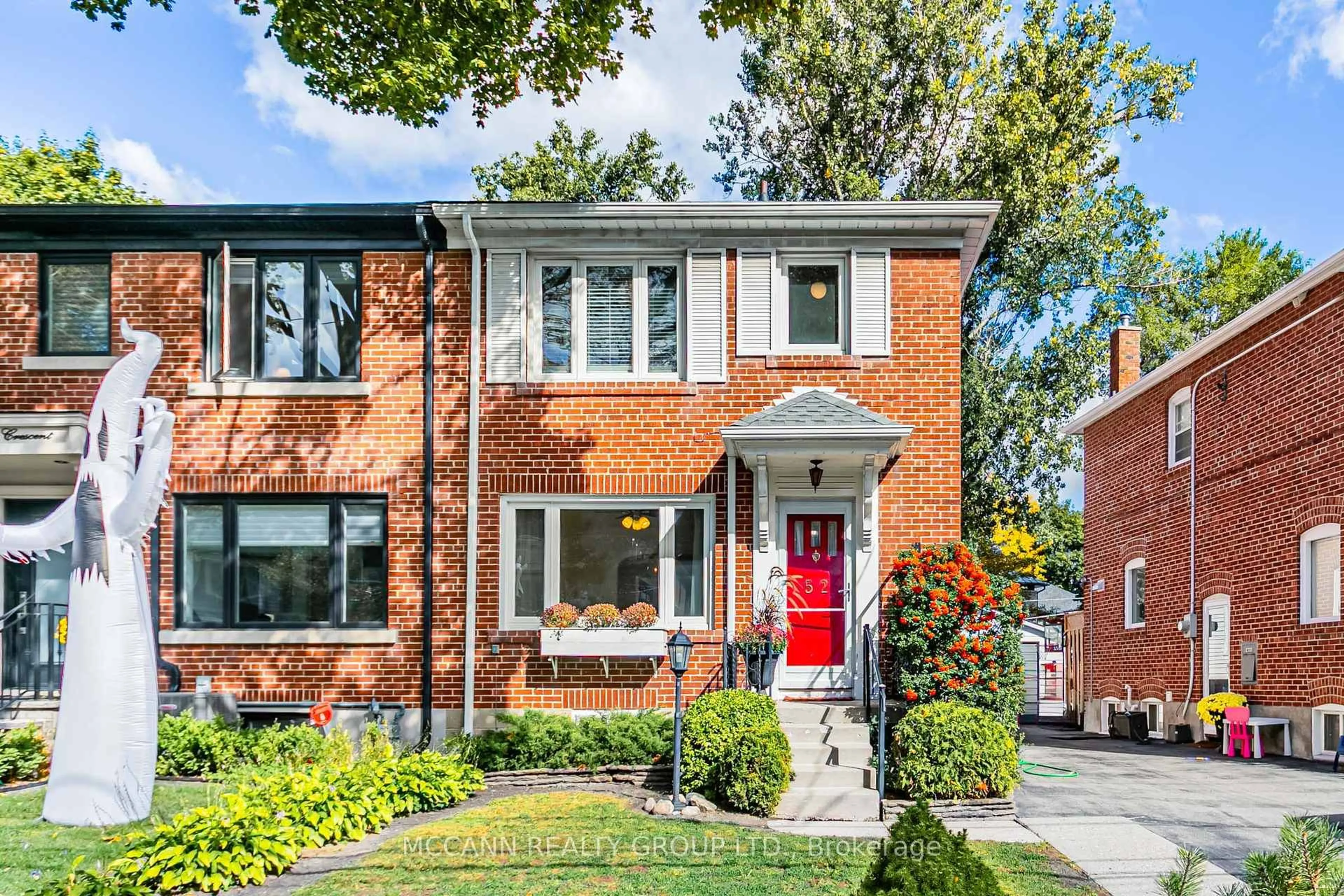 Home with brick exterior material, street for 52 Thursfield Cres, Toronto Ontario M4G 2N5
