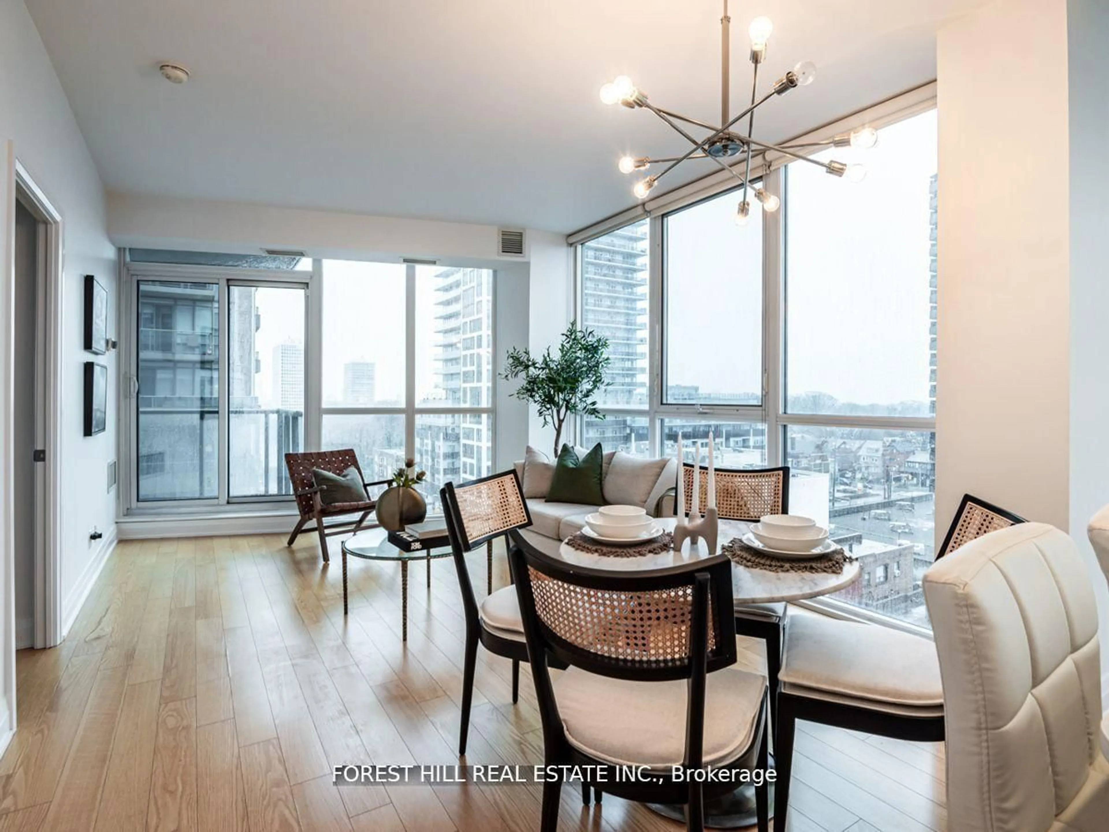 Dining room, wood/laminate floor for 530 St Clair Ave #707, Toronto Ontario M6C 0A2