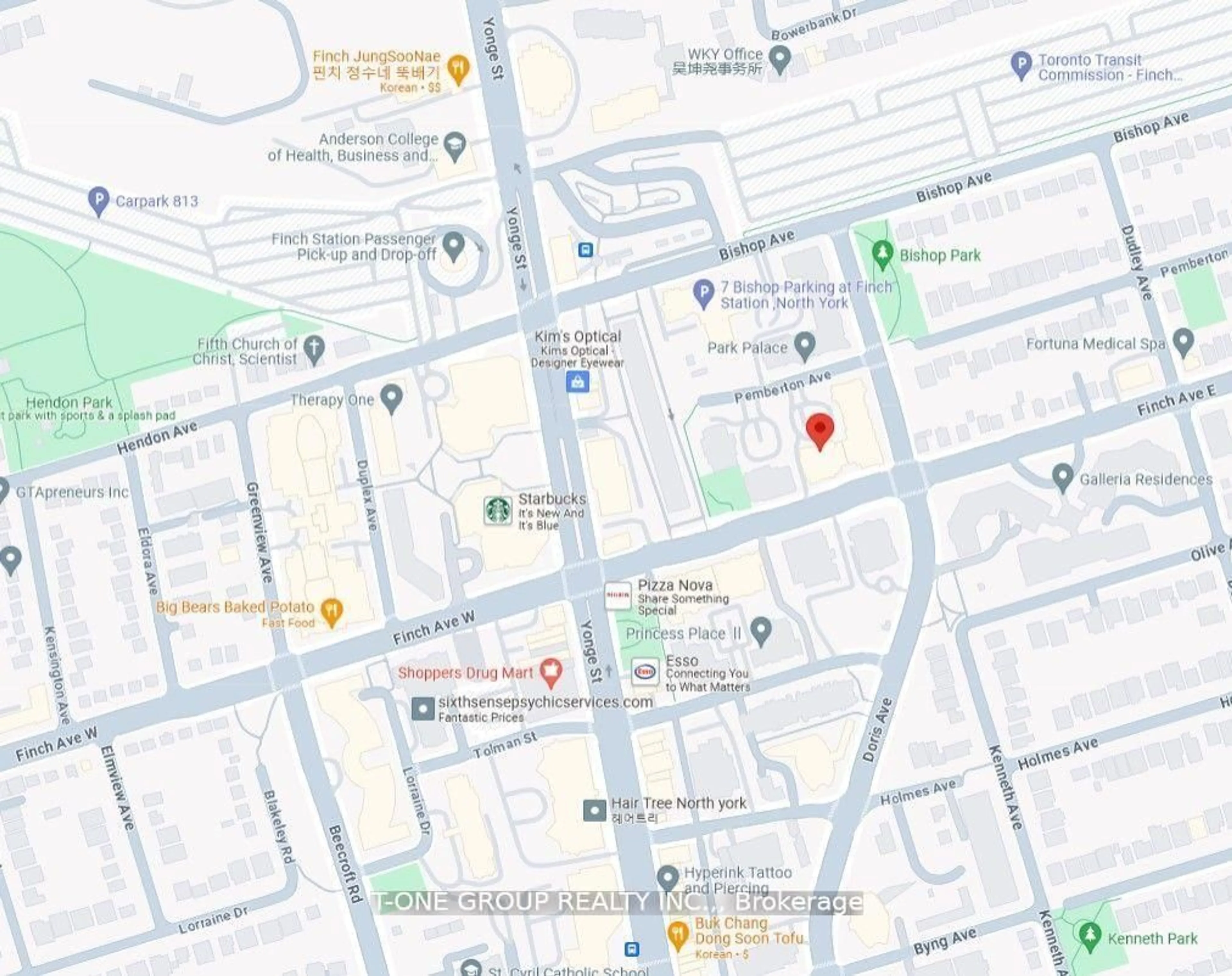 Picture of a map for 29 Pemberton Ave #605, Toronto Ontario M2M 4L5