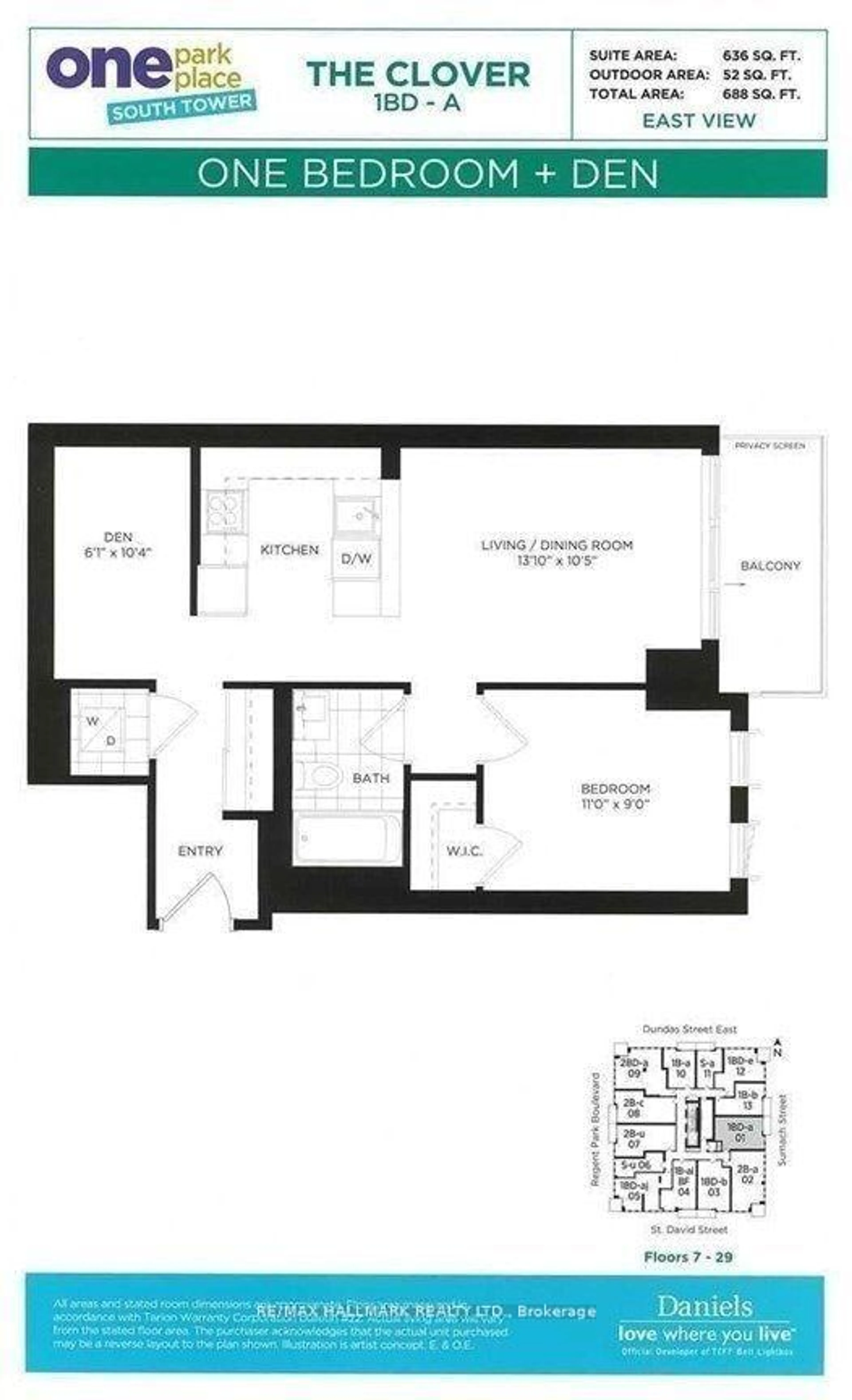 Floor plan for 170 Sumach St #2201, Toronto Ontario M5A 3K2