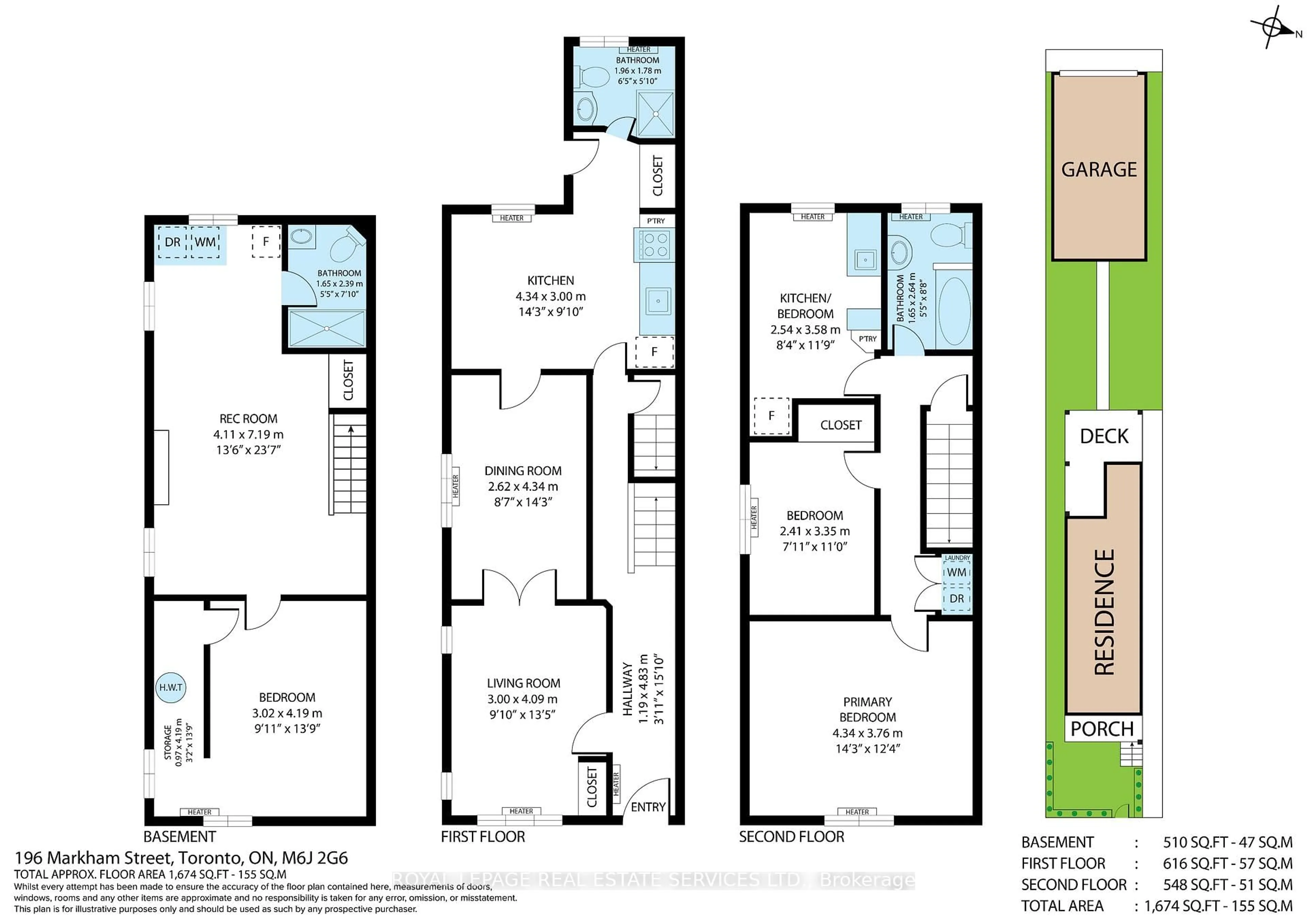 Floor plan for 196 Markham St, Toronto Ontario M6J 2G6