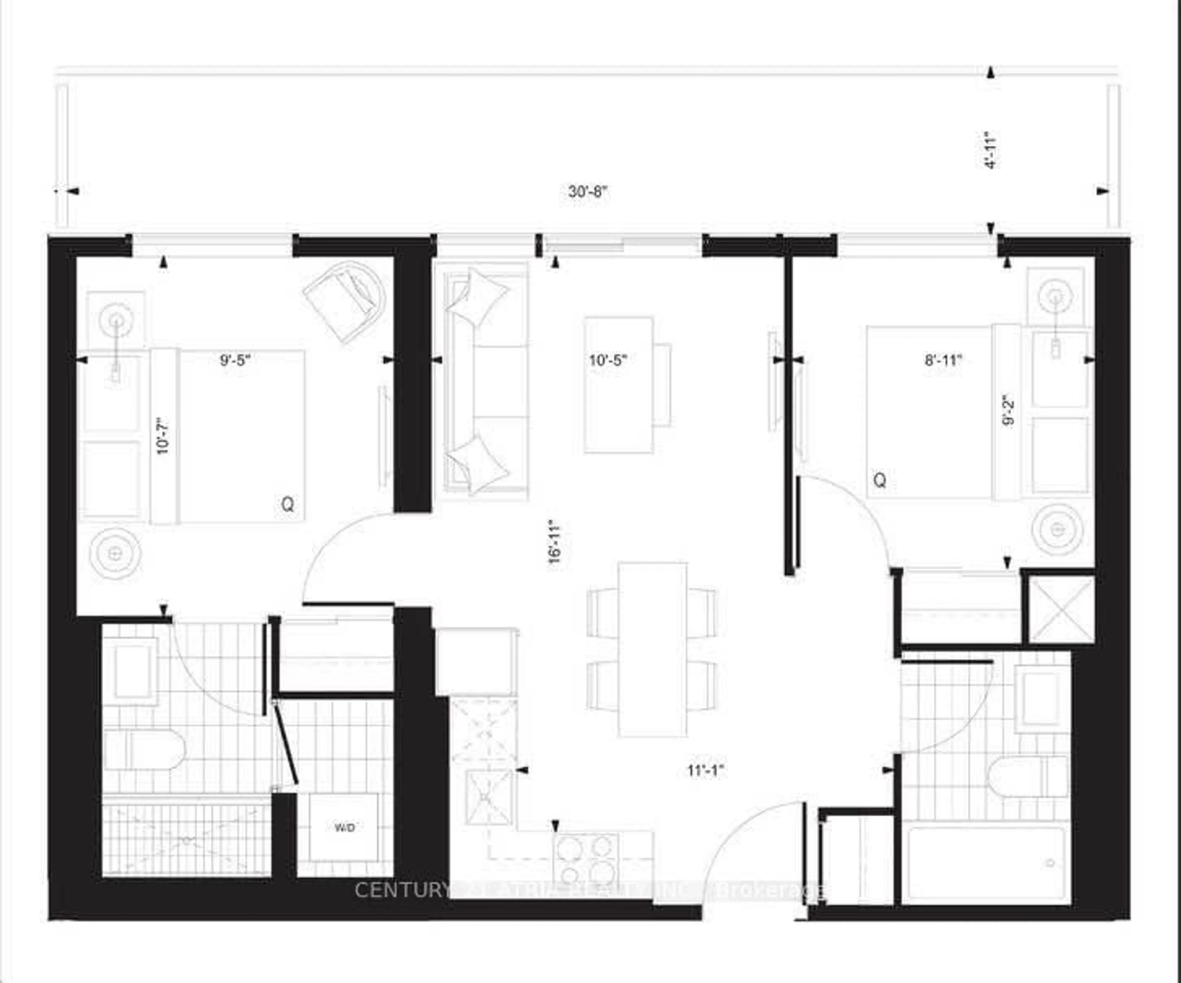 Floor plan for 39 Roehampton Ave #707, Toronto Ontario M4P 0G1