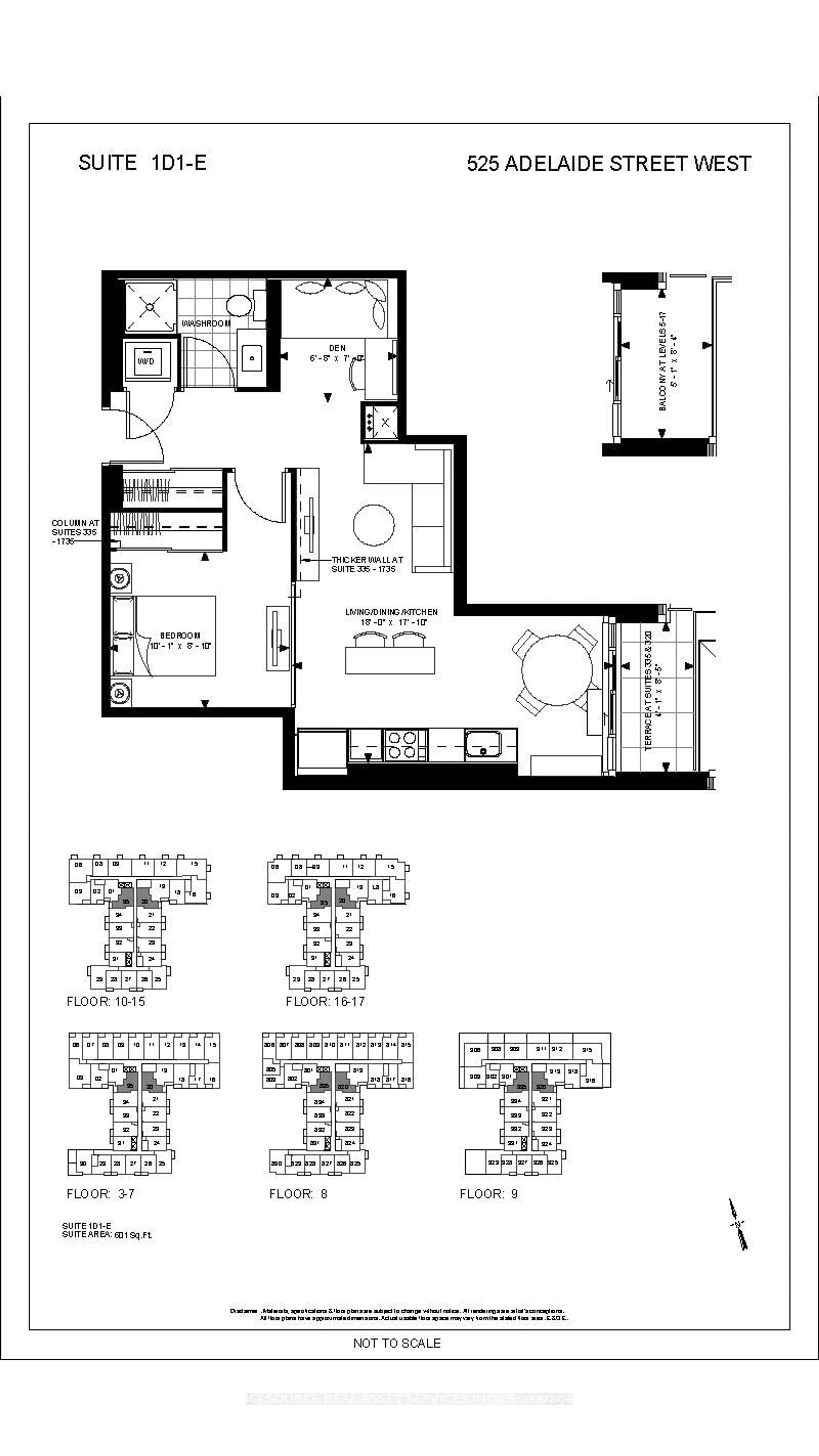Floor plan for 525 Adelaide St #1020, Toronto Ontario M5V 0N7