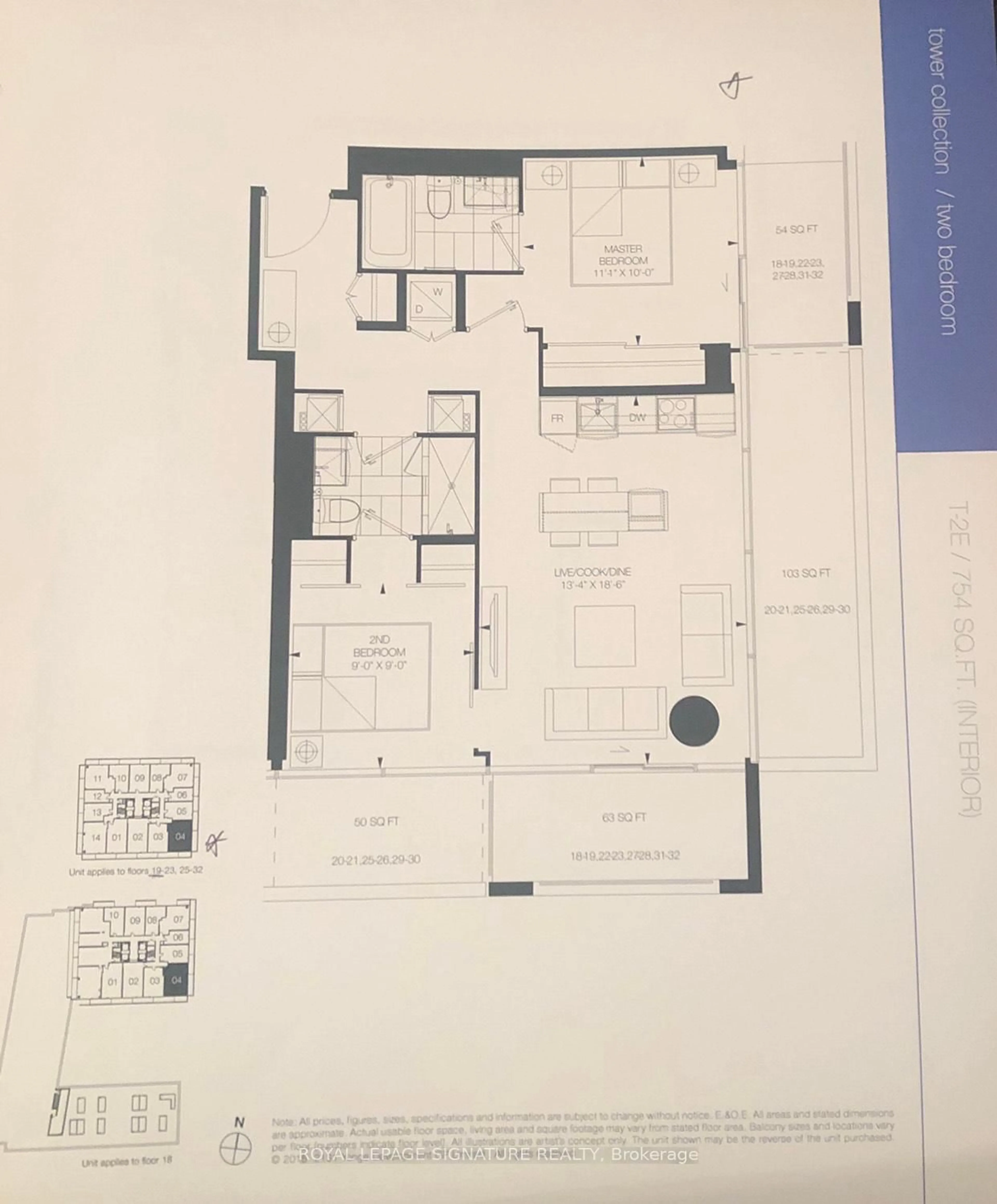 Floor plan for 5 Soudan Ave #2604, Toronto Ontario M4S 1V5