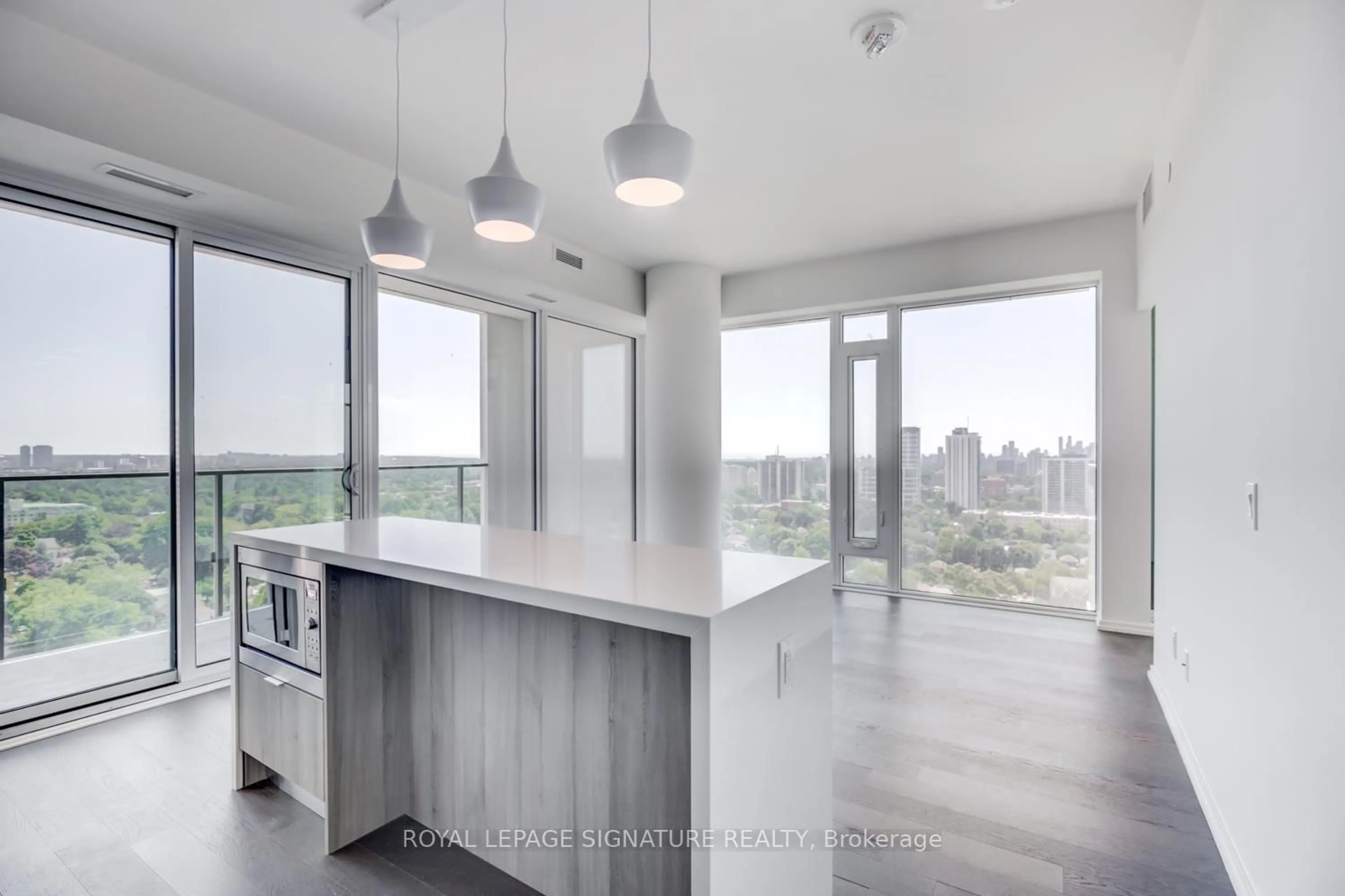 Open concept kitchen, cement floor for 5 Soudan Ave #2604, Toronto Ontario M4S 1V5
