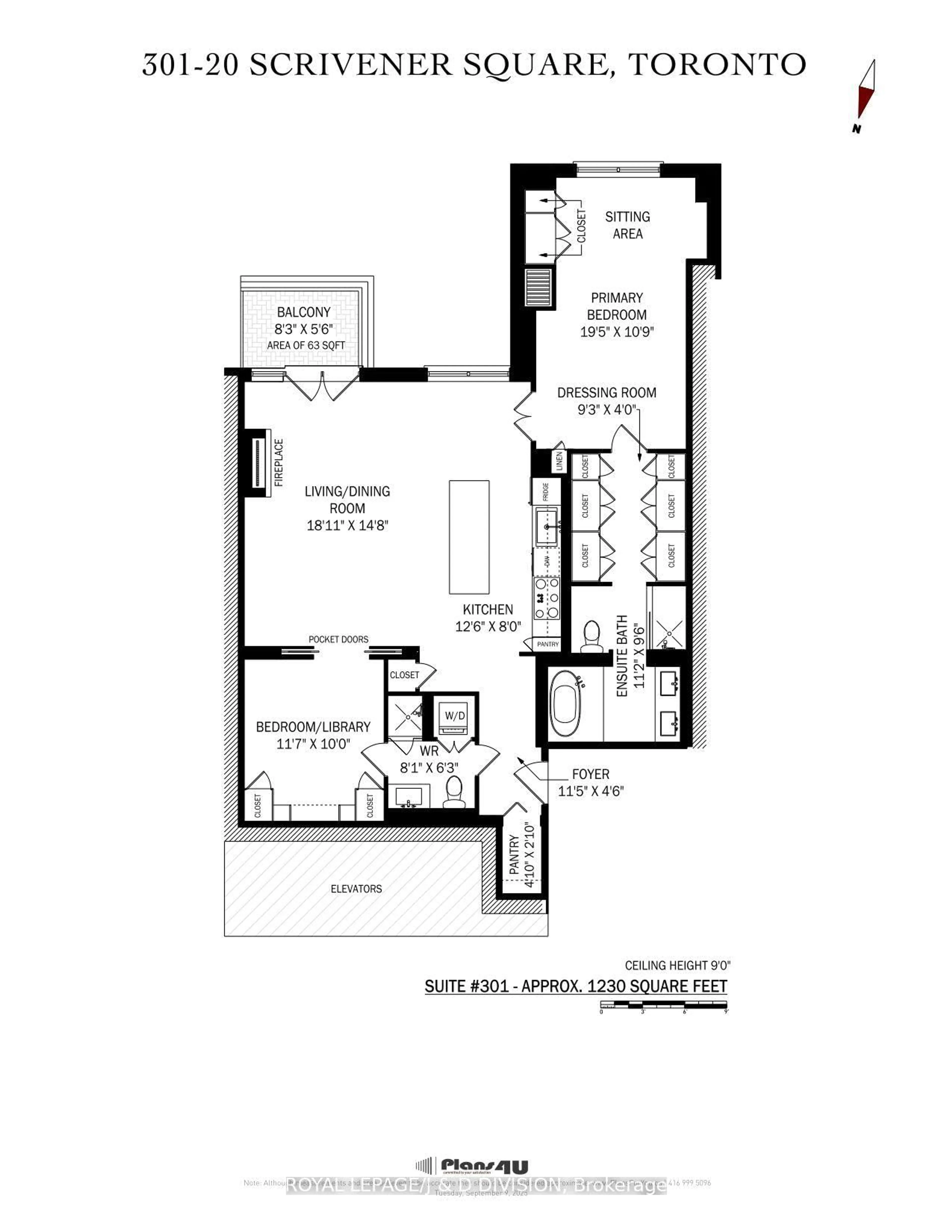 Floor plan for 20 Scrivener Sq #301, Toronto Ontario M4W 3X9