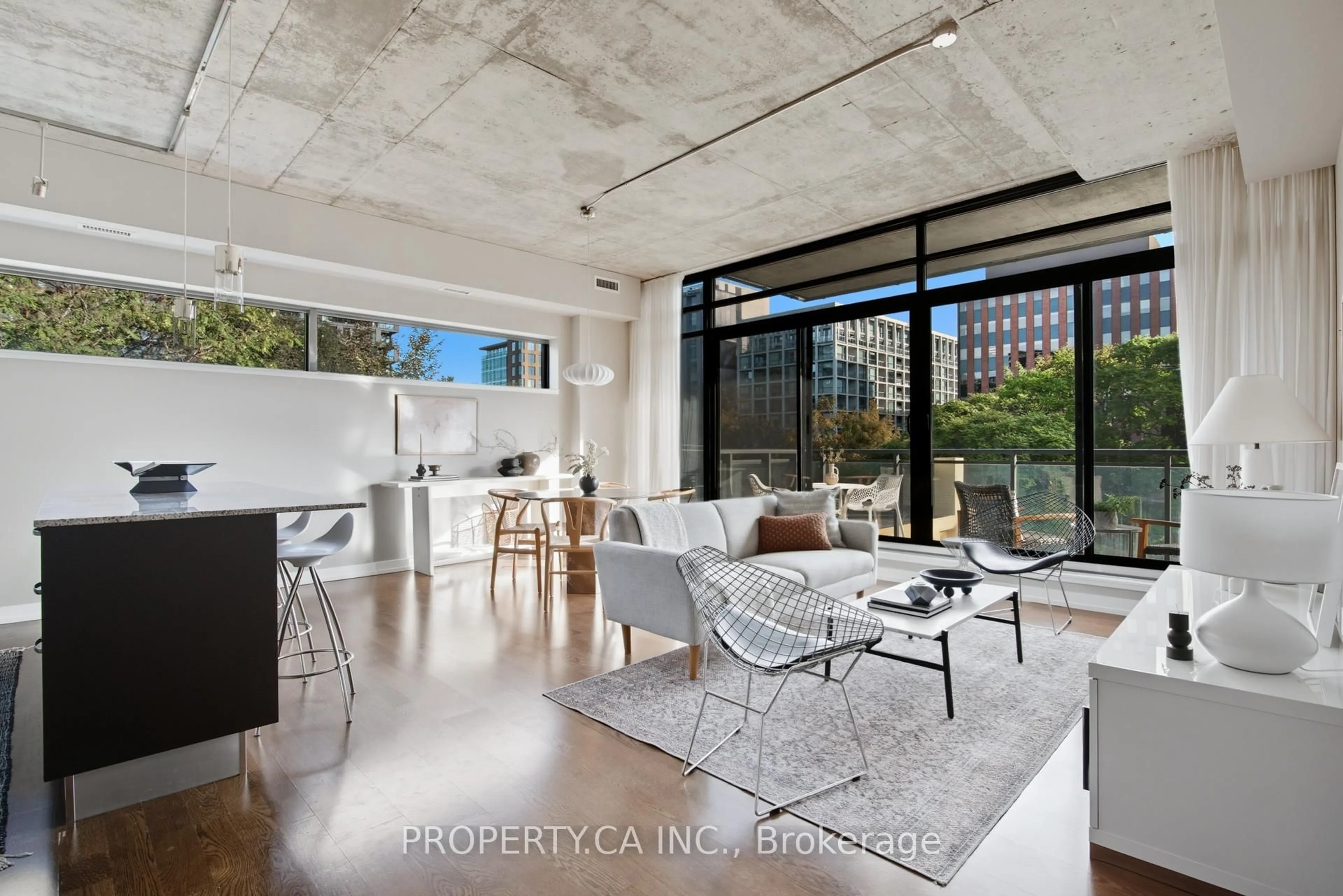 Open concept kitchen, cement floor for 10 Morrison St #403, Toronto Ontario M5V 2T8