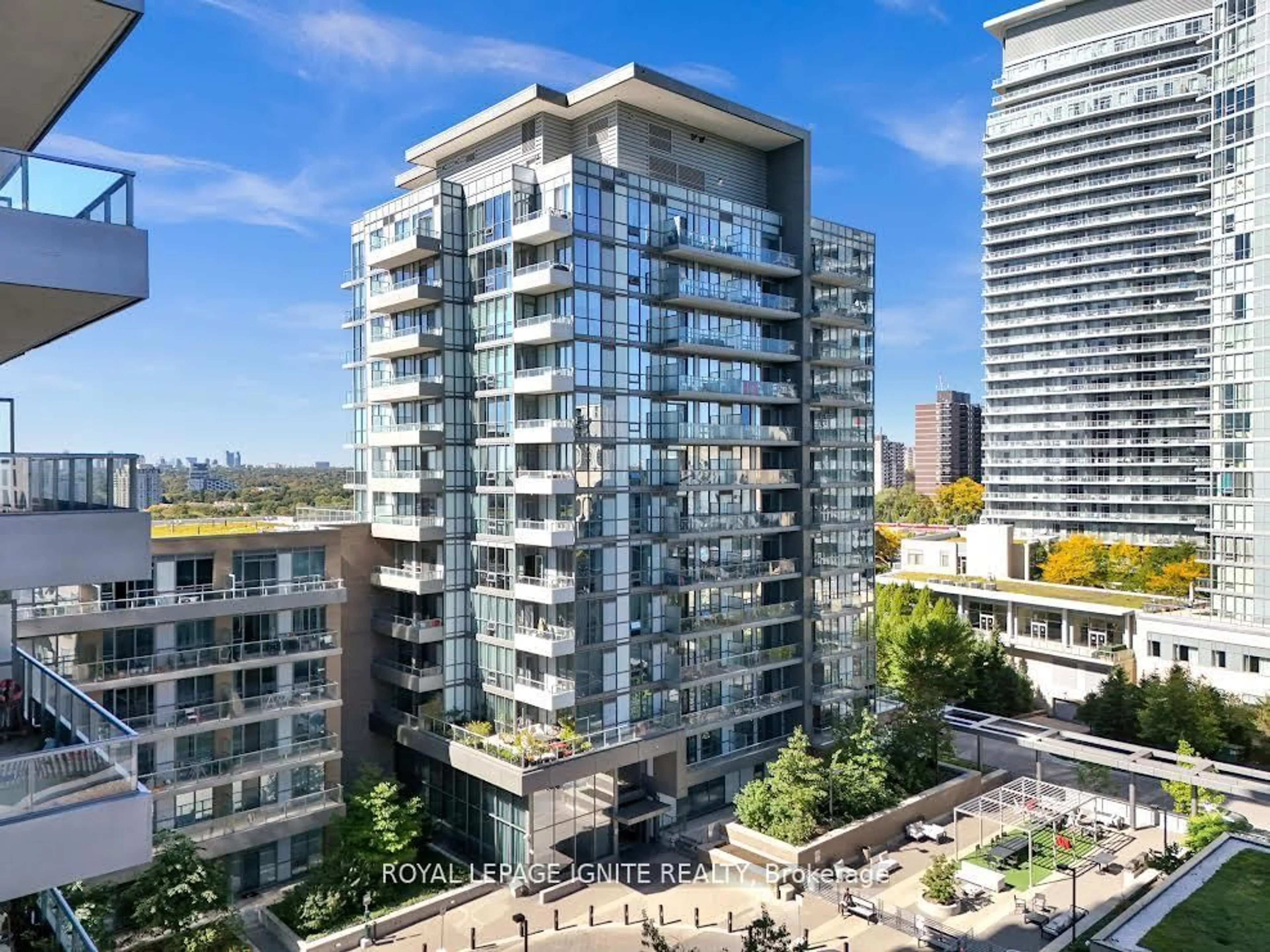 A pic from outside/outdoor area/front of a property/back of a property/a pic from drone, city buildings view from balcony for 52 Forest Manor Rd #207, Toronto Ontario M2J 0E2