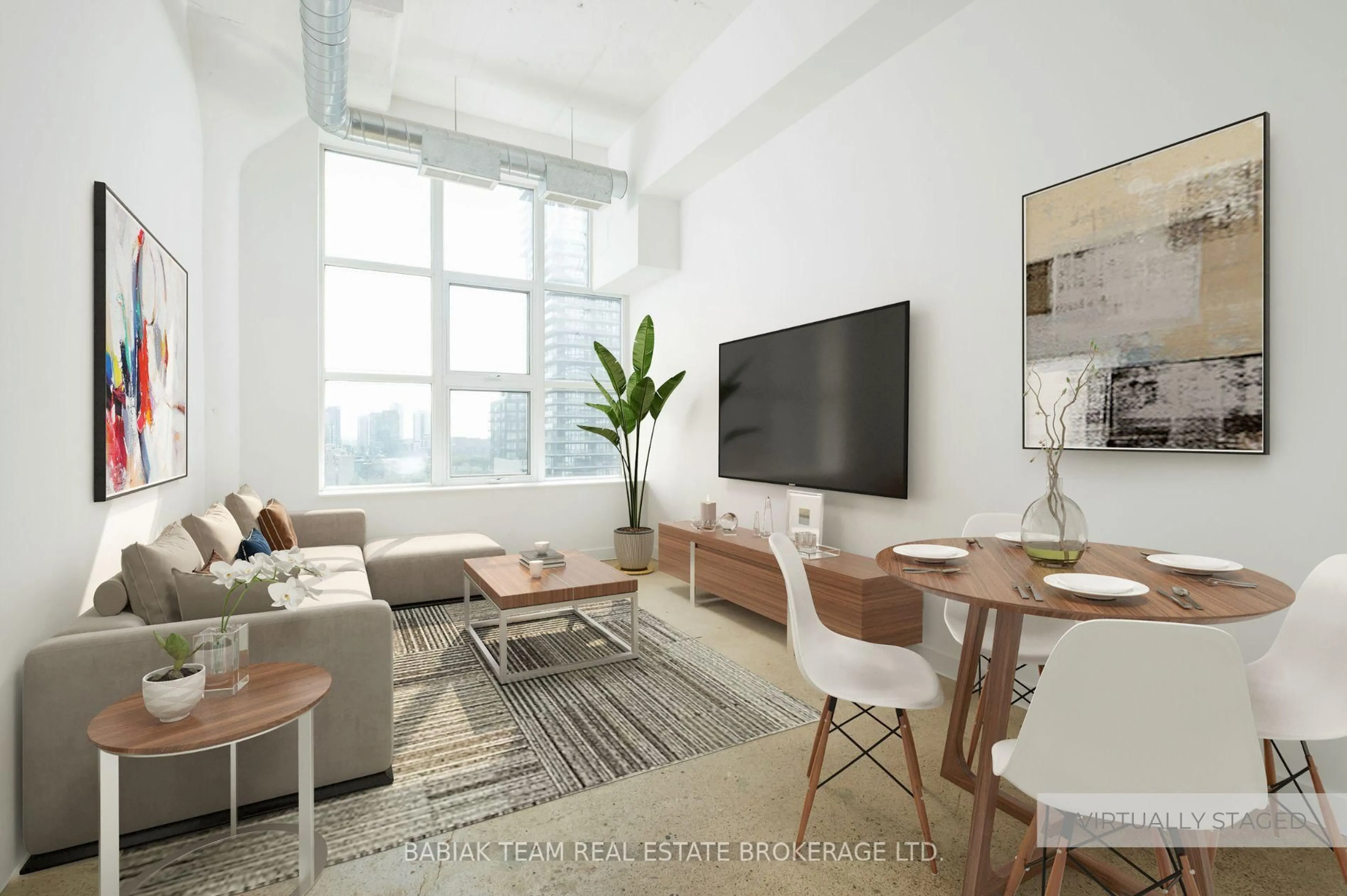 Living room with furniture, unknown for 155 Dalhousie St #1043, Toronto Ontario M5B 2P7
