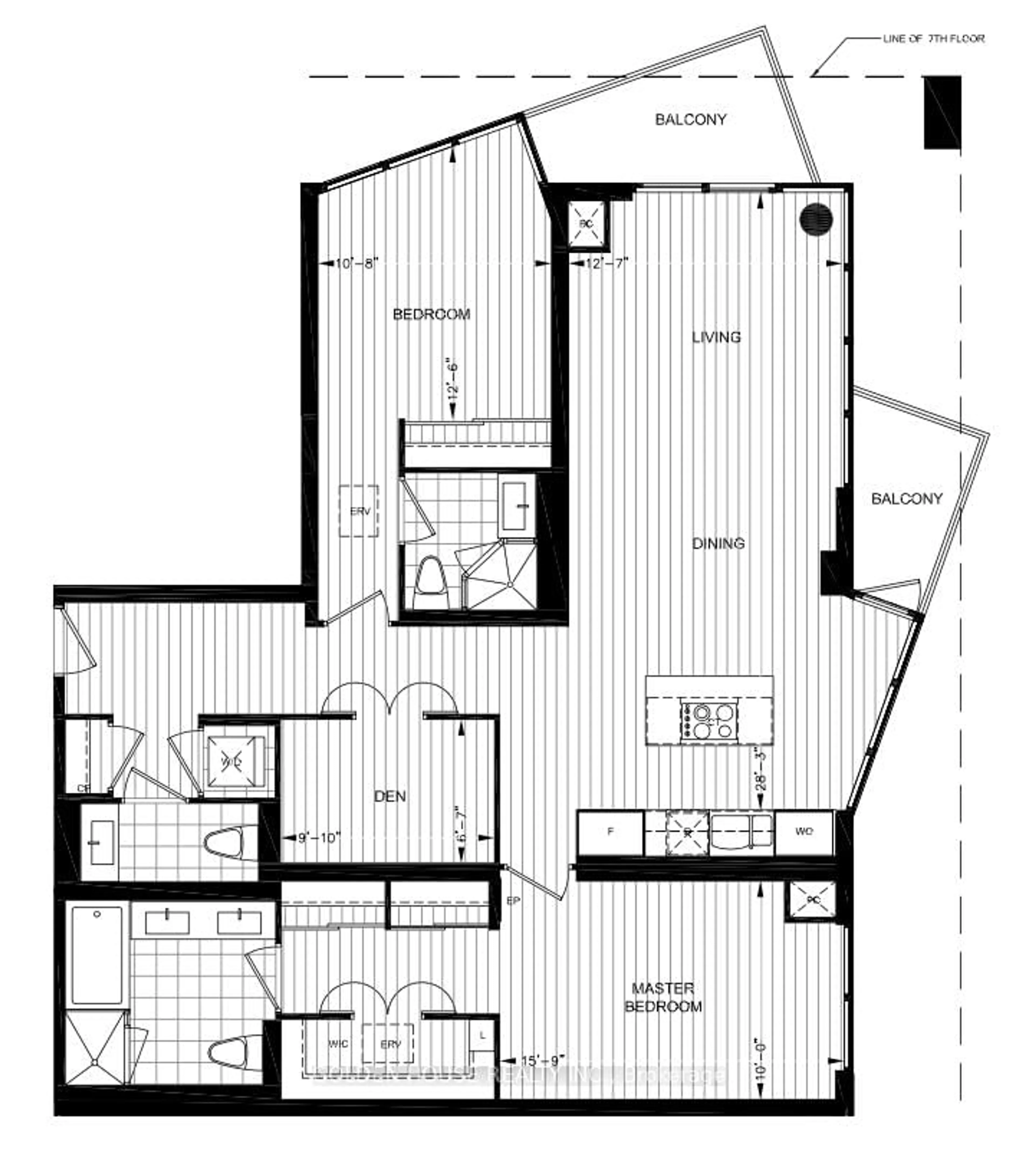 Floor plan for 55 Merchants' Wharf #524, Toronto Ontario M5A 0P2