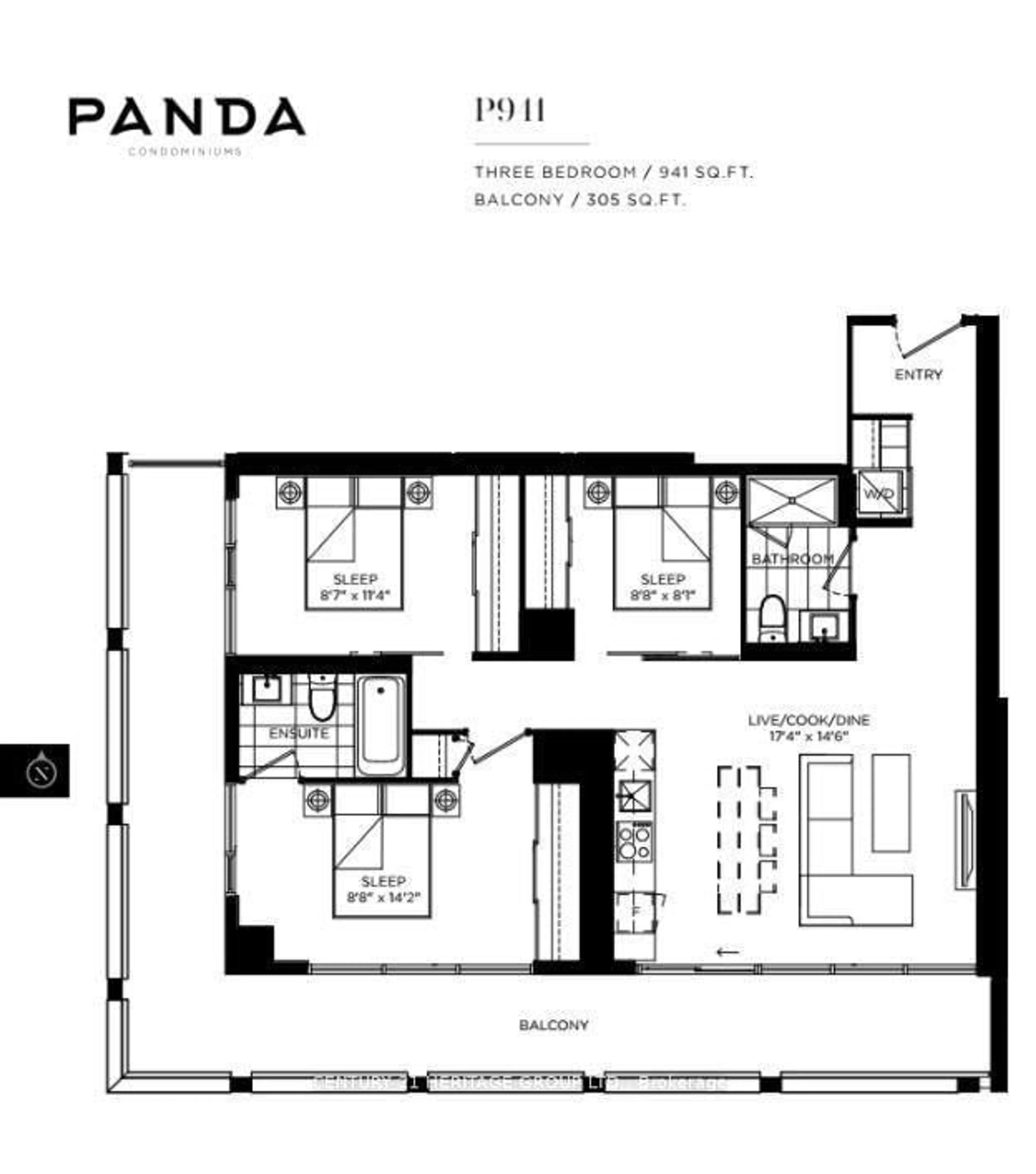 Floor plan for 20 Edward St #2210, Toronto Ontario M5G 0C5