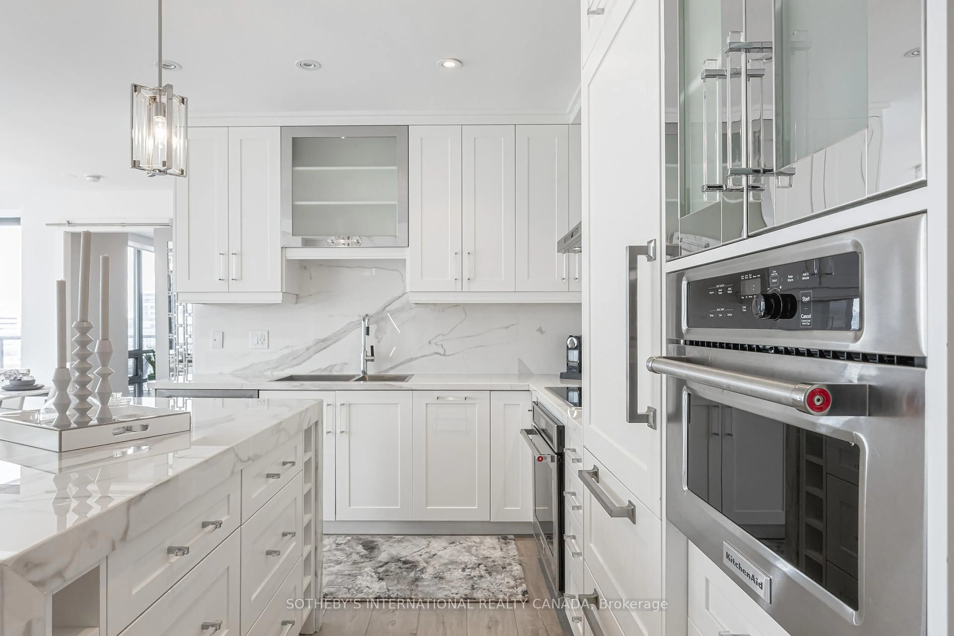Contemporary kitchen, ceramic/tile floor for 438 King St #1901, Toronto Ontario M5V 1L4