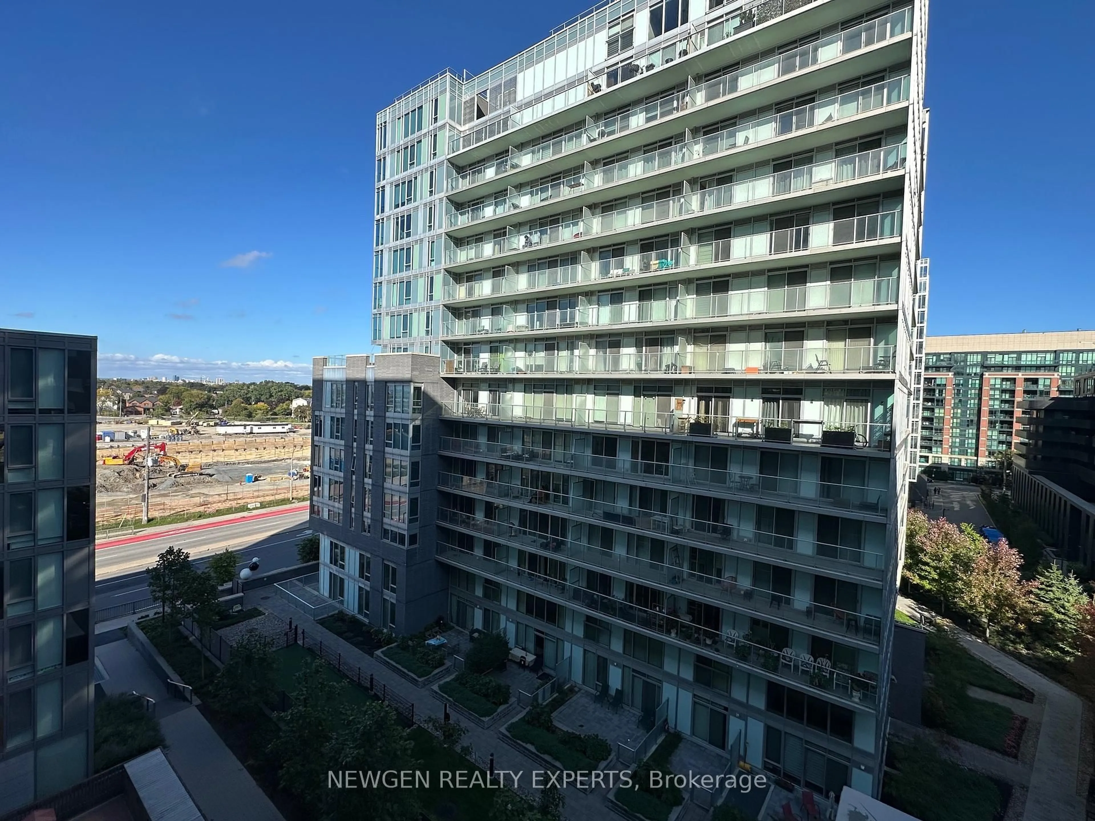 A pic from outside/outdoor area/front of a property/back of a property/a pic from drone, city buildings view from balcony for 38 Monte Kwinter Crt #702, Toronto Ontario M3H 0E2