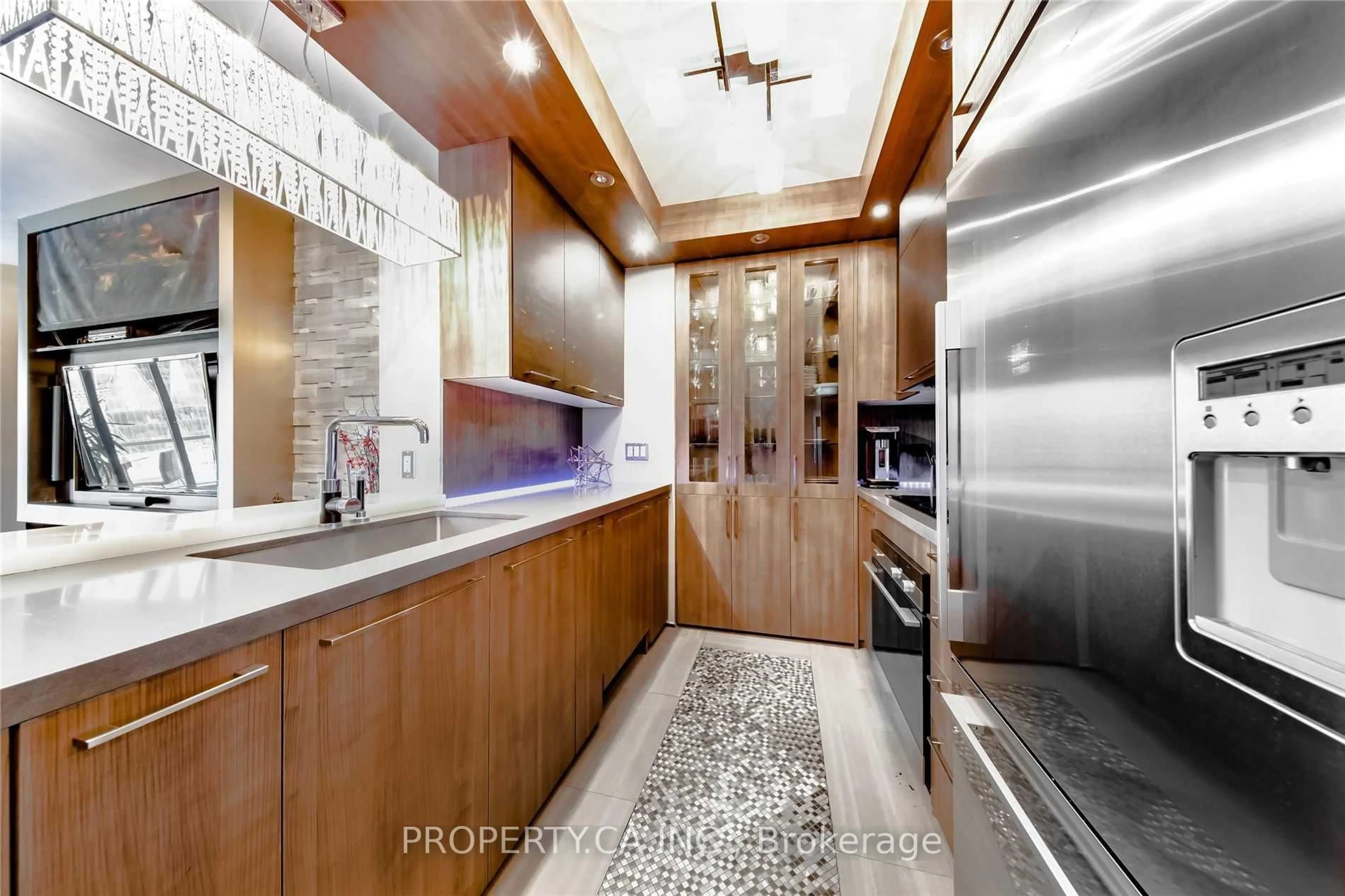 Contemporary kitchen, ceramic/tile floor for 10 Yonge St #3604, Toronto Ontario M5E 1R4