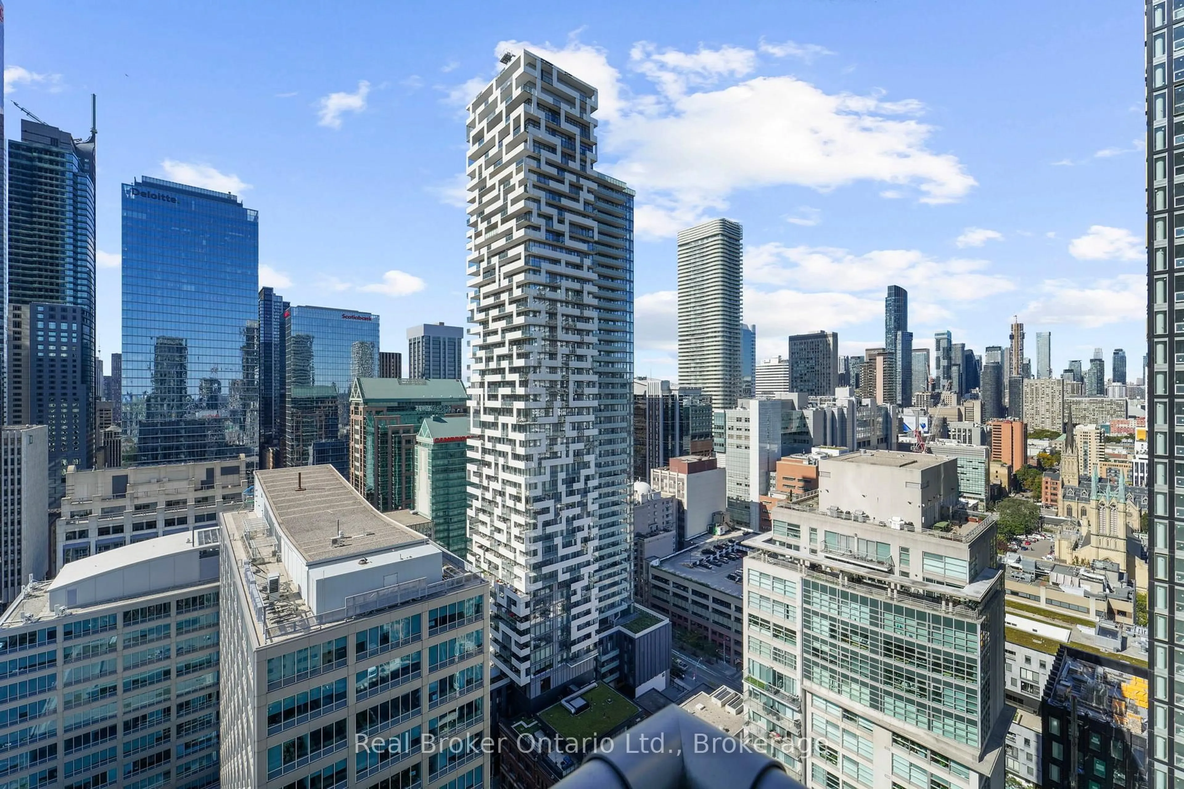 A pic from outside/outdoor area/front of a property/back of a property/a pic from drone, city buildings view from balcony for 33 LOMBARD St #2902, Toronto Ontario M5C 3H8