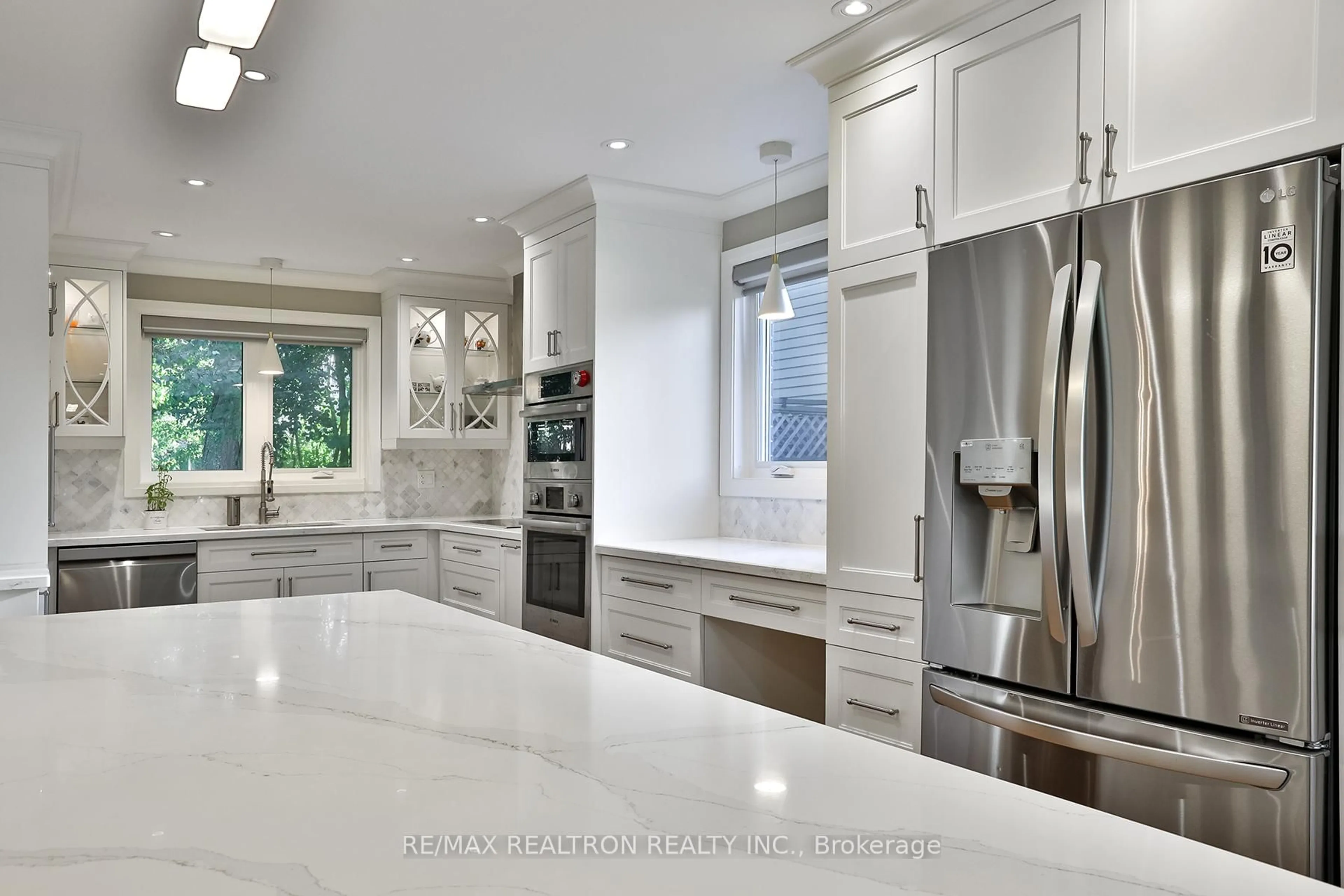 Contemporary kitchen, ceramic/tile floor for 21 Meadowglade Cres, Toronto Ontario M2J 1C6