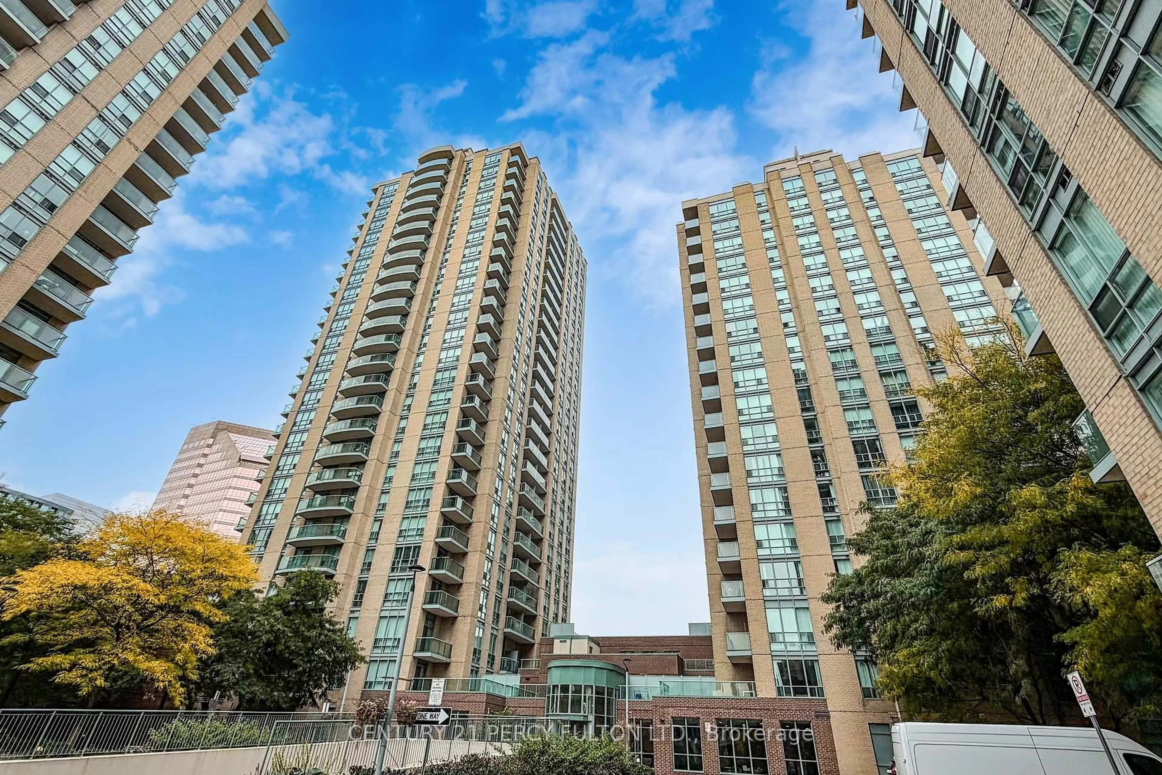 Patio, city buildings view from balcony for 22 Olive Ave #2606, Toronto Ontario M2N 7G6