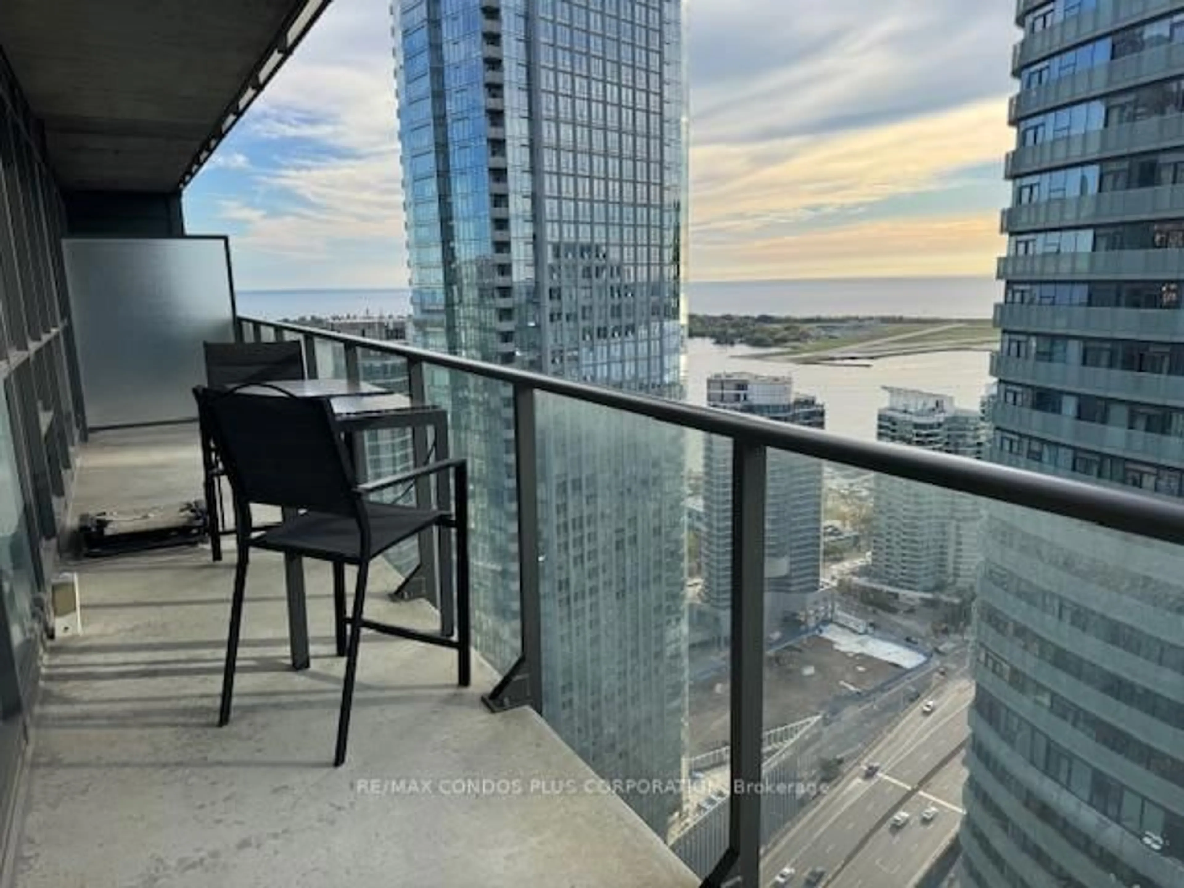 Balcony in the apartment, water/lake/river/ocean view for 55 Bremner Blvd #3901, Toronto Ontario M5J 0A6