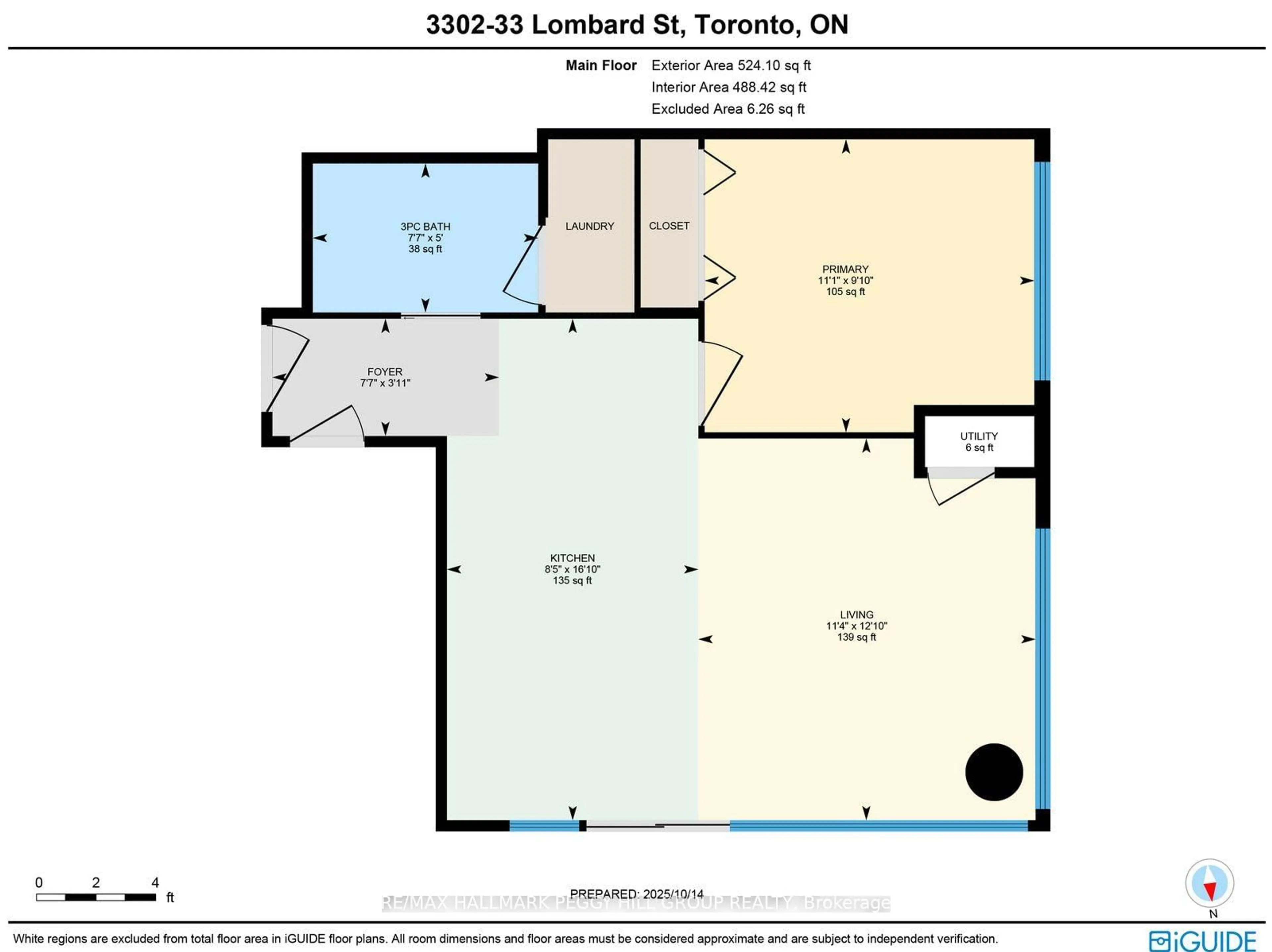 Floor plan for 33 Lombard St #3302, Toronto Ontario M5C 3H8
