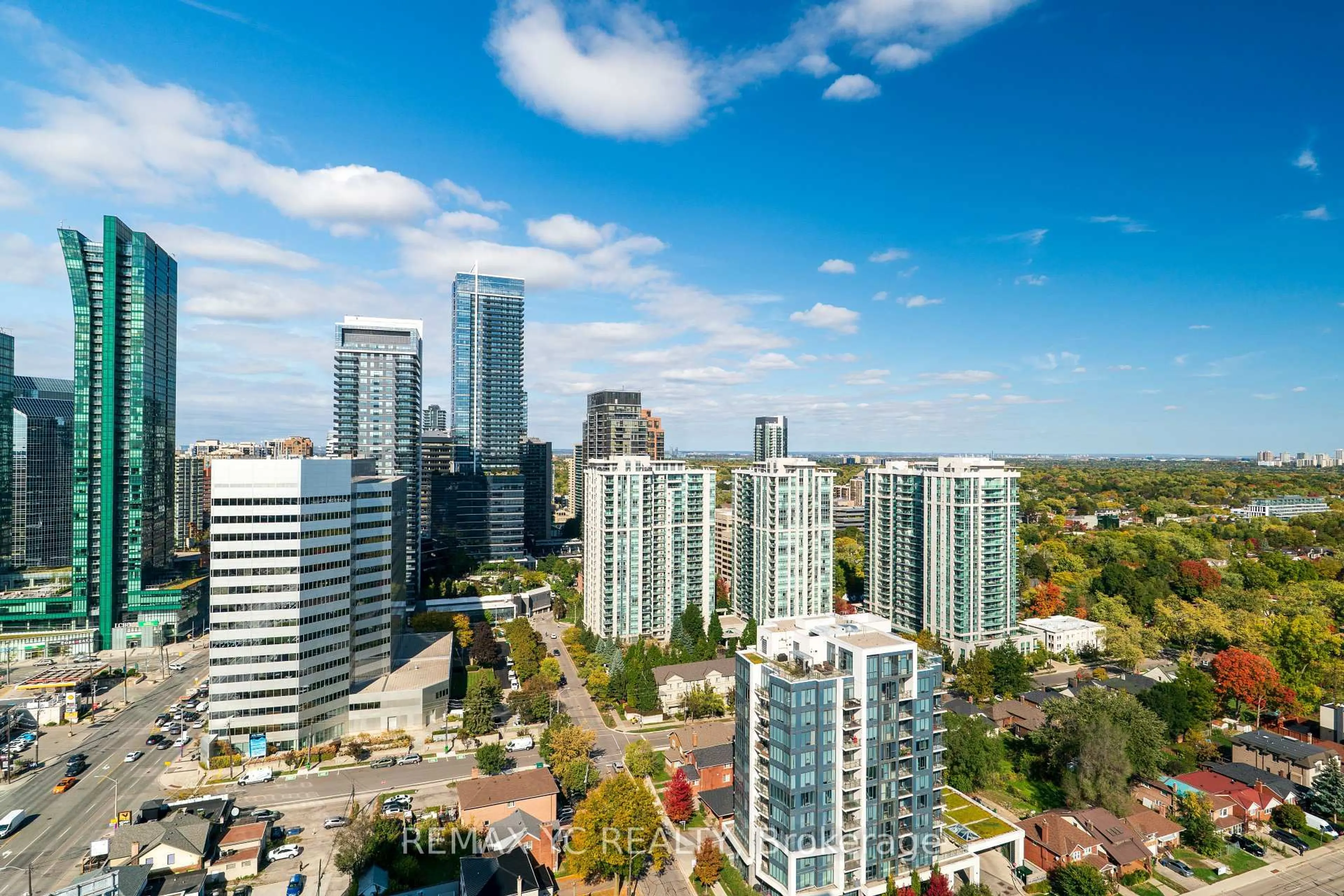 A pic from outside/outdoor area/front of a property/back of a property/a pic from drone, city buildings view from balcony for 16 Harrison Garden Blvd #2612, Toronto Ontario M2N 7J6