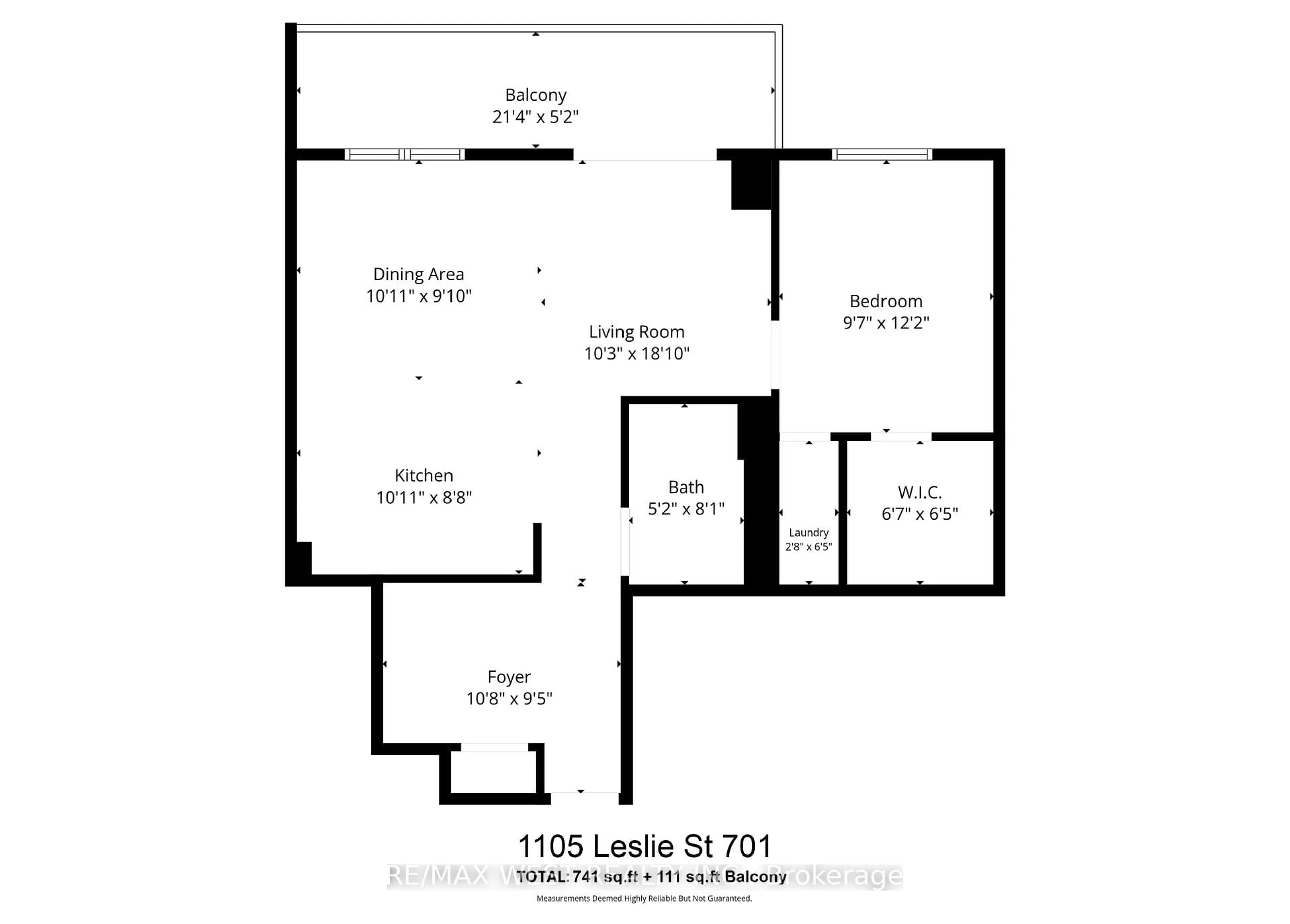 Floor plan for 1105 Leslie St #701, Toronto Ontario M3C 4G9