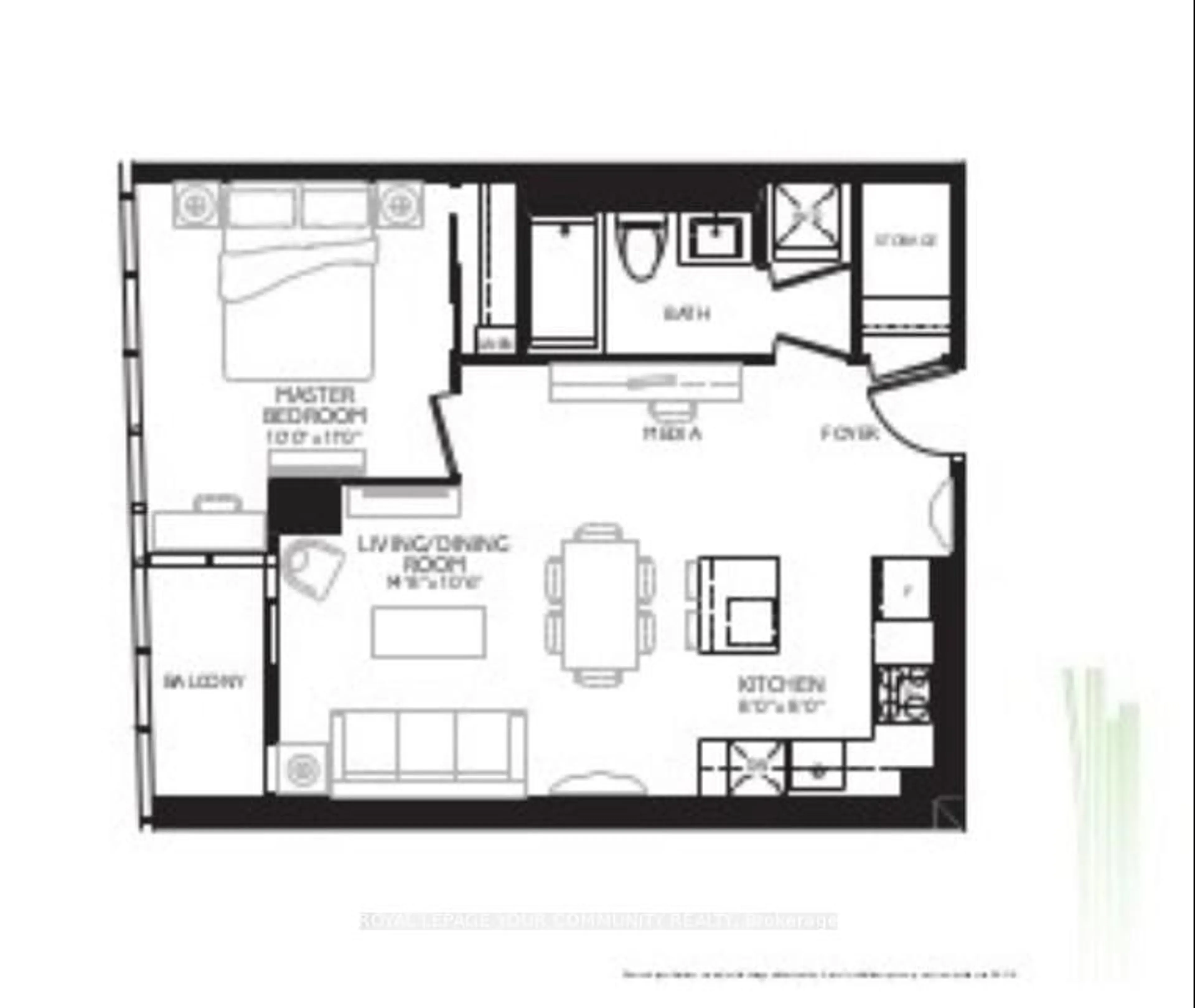 Floor plan for 11 Bogert Ave #2604, Toronto Ontario M2N 1K4