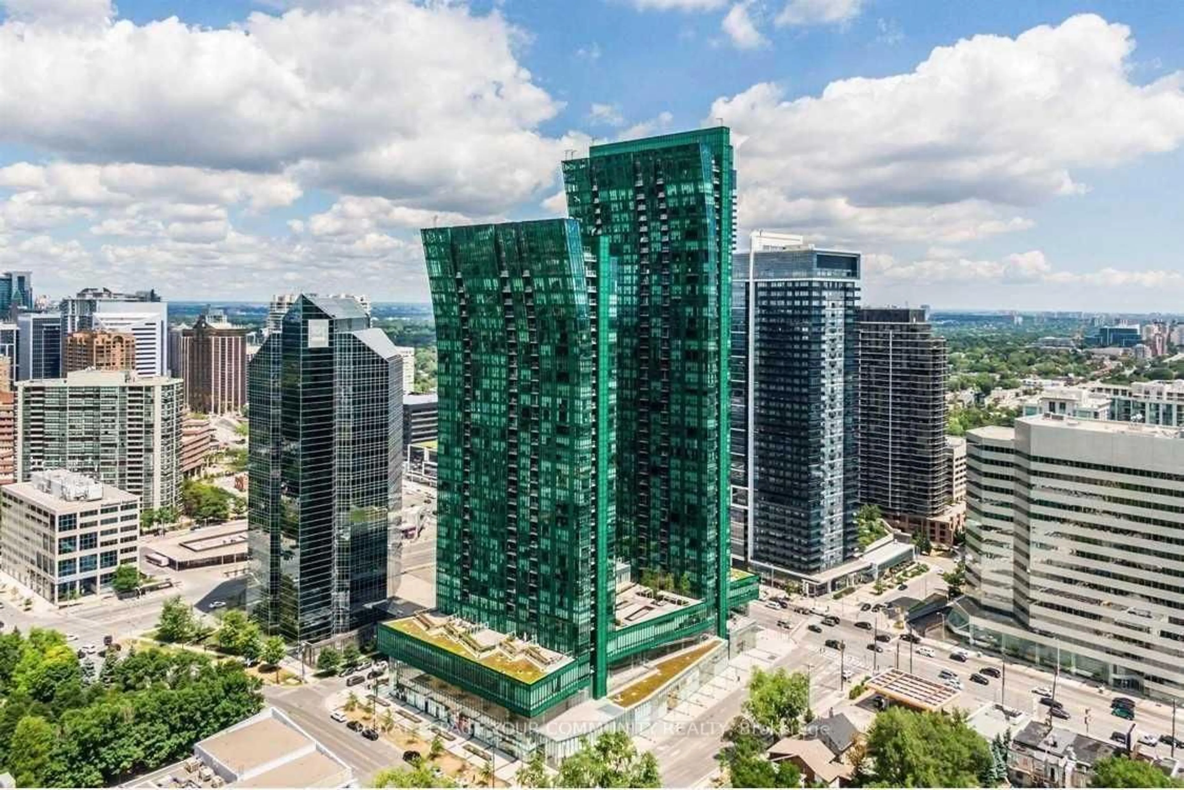 A pic from outside/outdoor area/front of a property/back of a property/a pic from drone, city buildings view from balcony for 11 Bogert Ave #2604, Toronto Ontario M2N 1K4