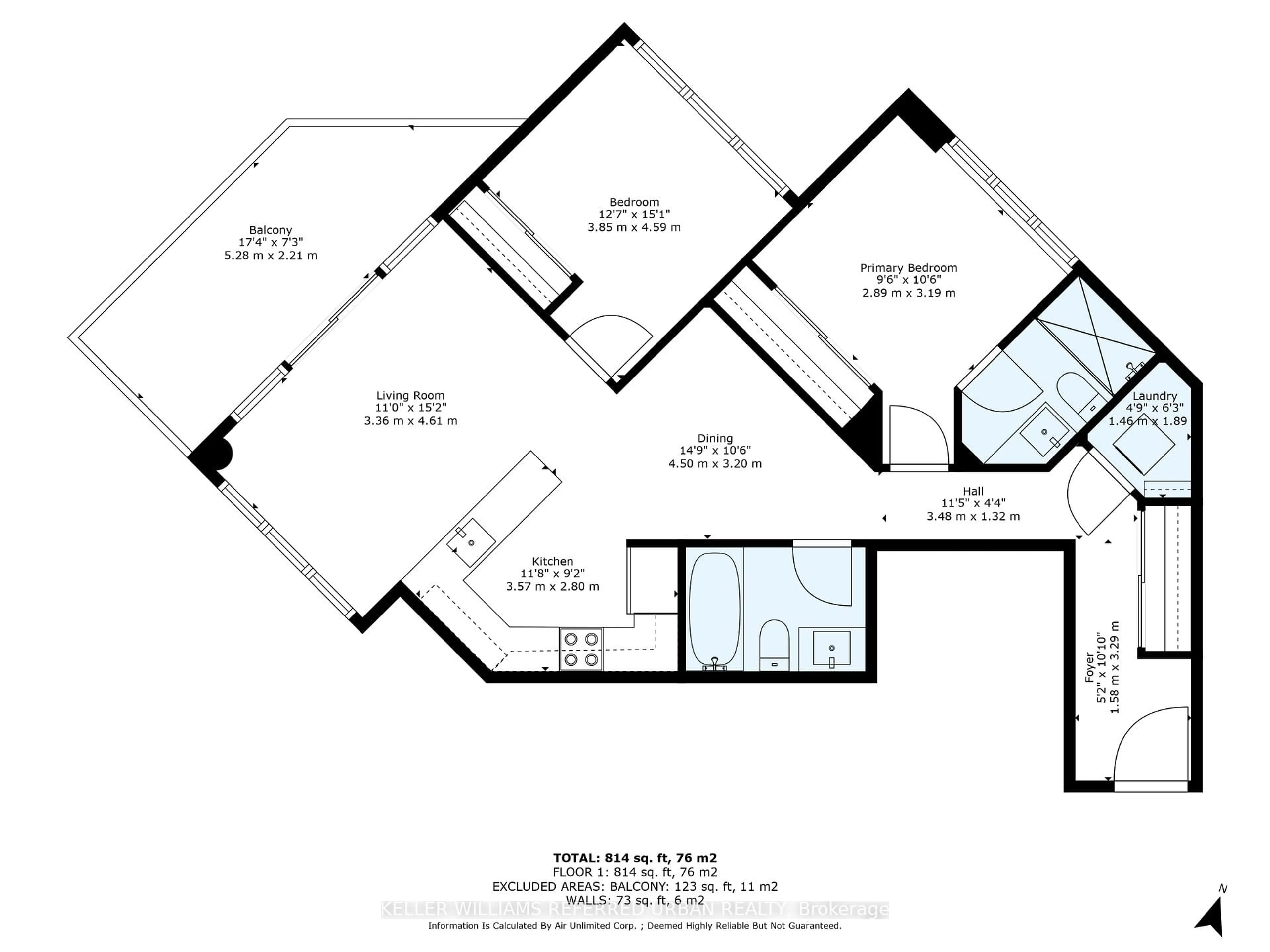 Floor plan for 228 Queens Quay #2011, Toronto Ontario M5J 2X1