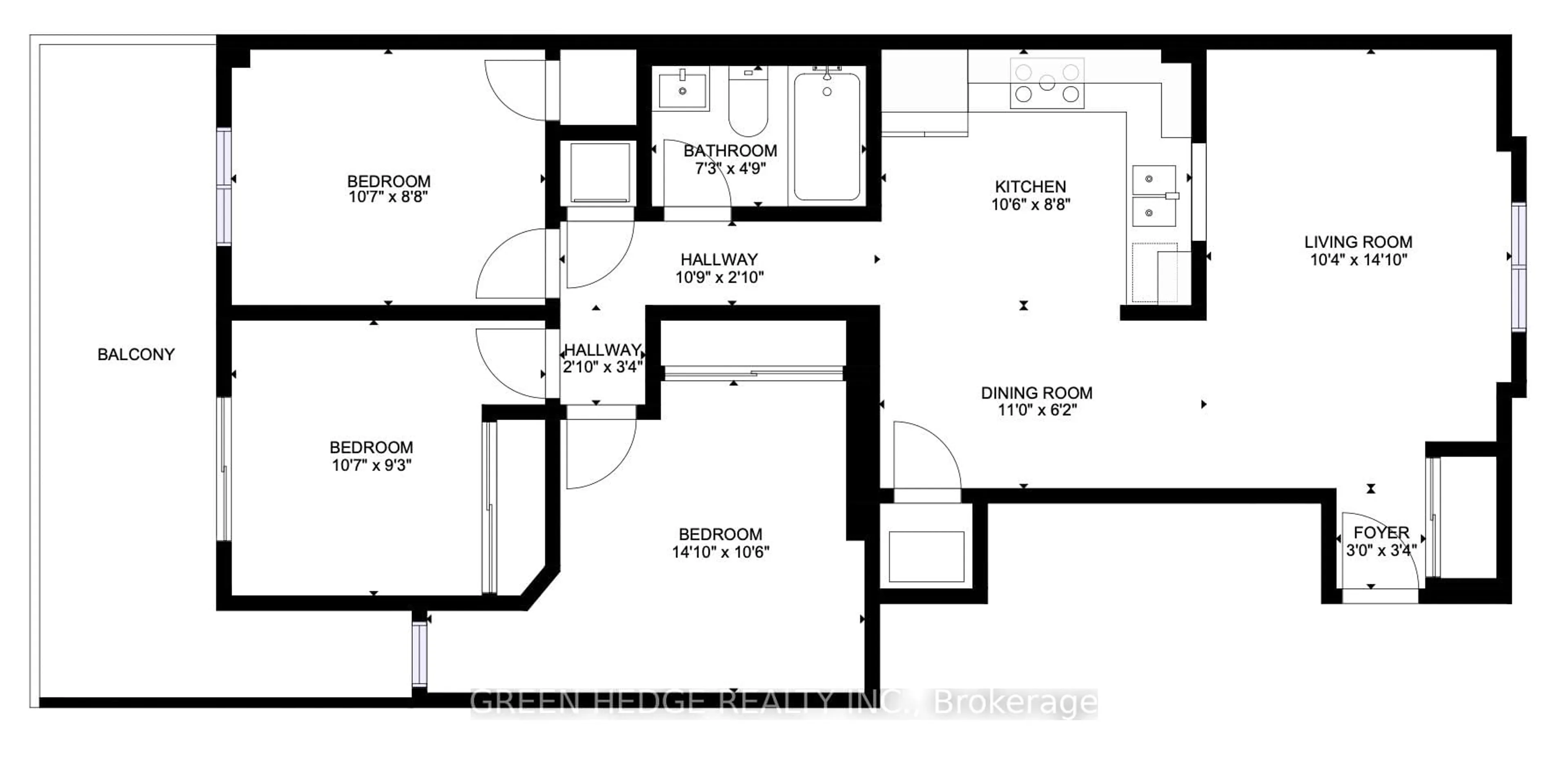 Floor plan for 12 Douro St #418, Toronto Ontario M6K 3M4