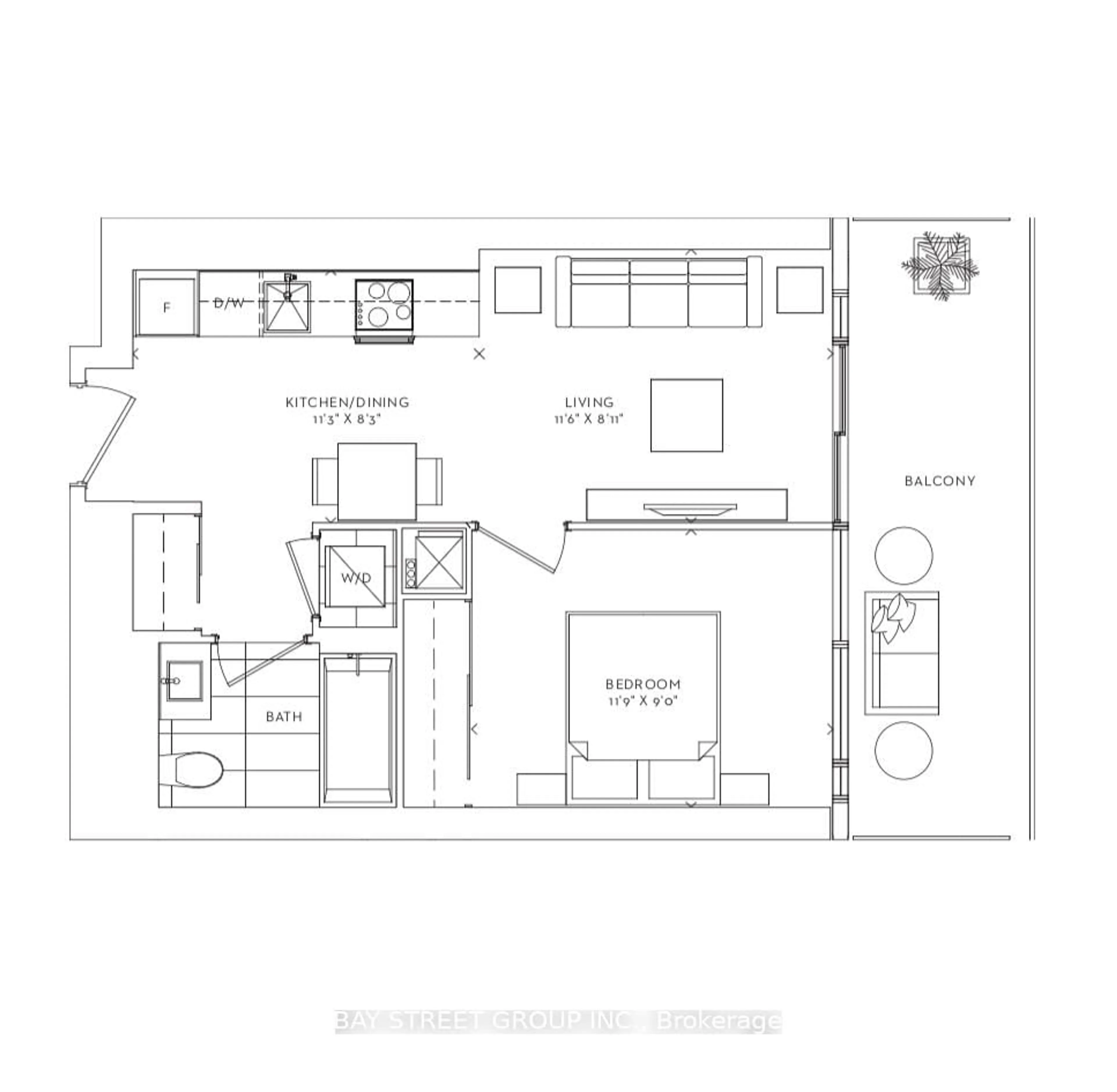 Floor plan for 55 Cooper St #2607, Toronto Ontario M5E 0G1