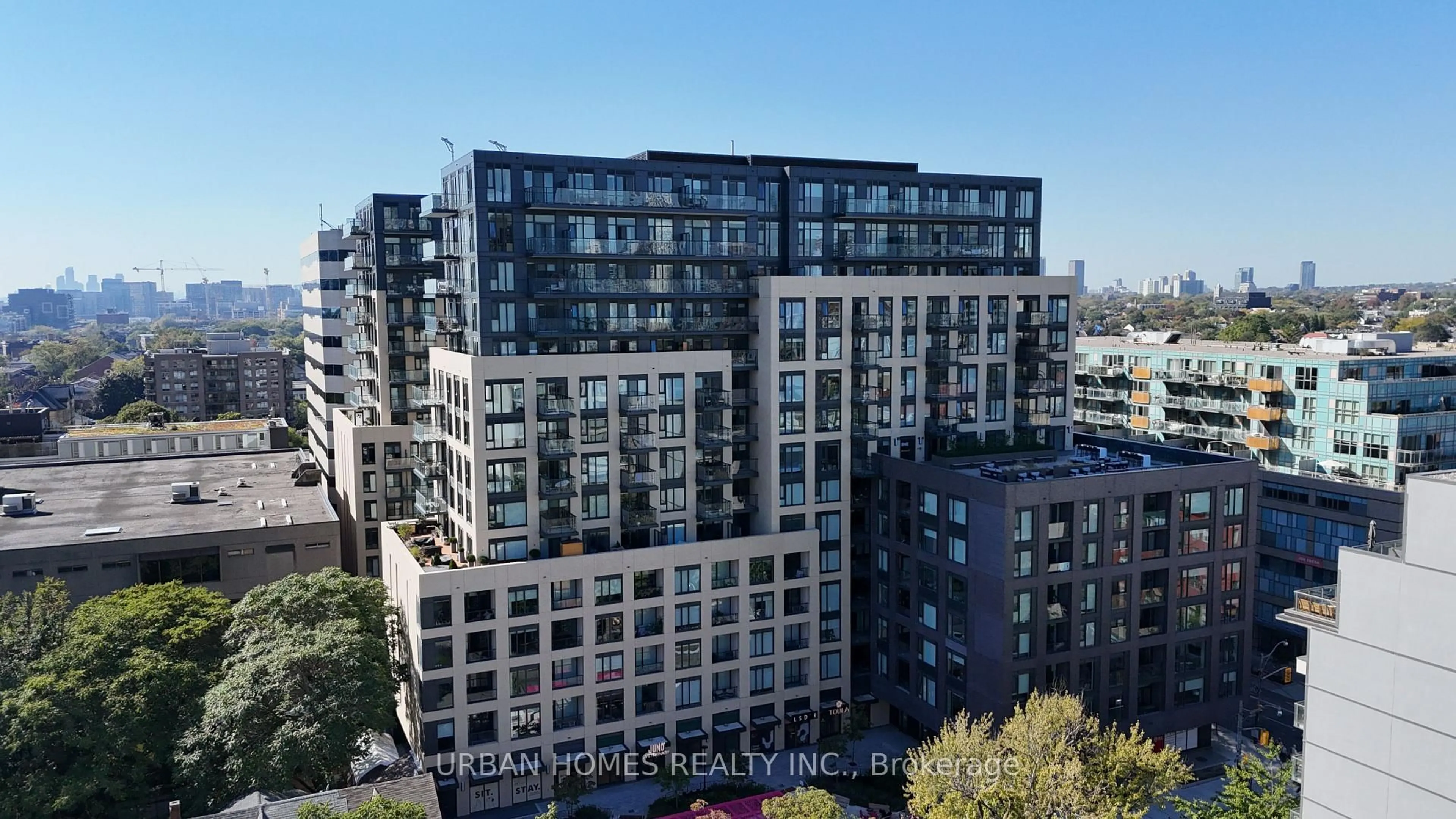 A pic from outside/outdoor area/front of a property/back of a property/a pic from drone, city buildings view from balcony for 543 Richmond St #737, Toronto Ontario M5V 0W9