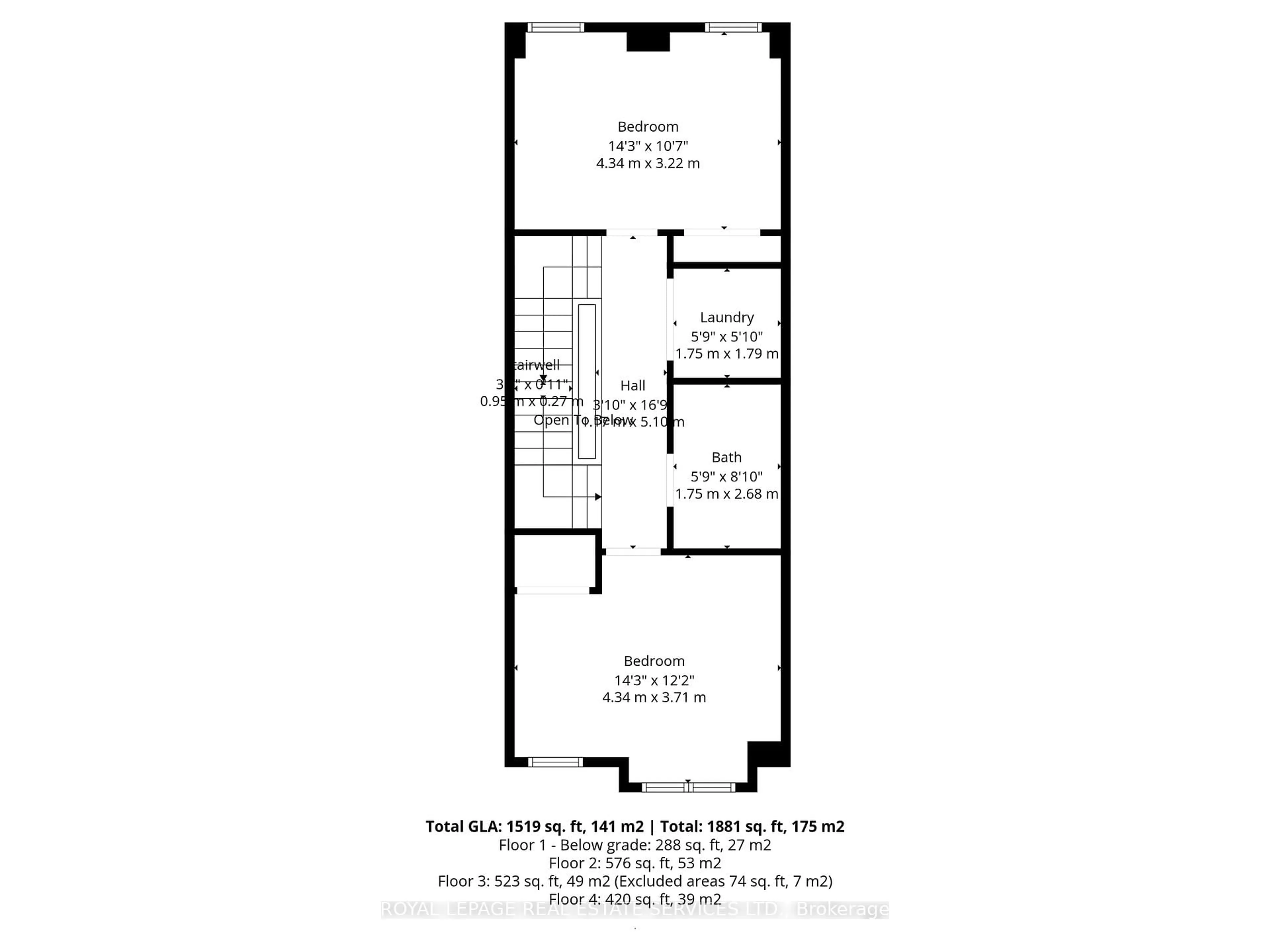 Floor plan for 64 Arnold Ave, Toronto Ontario M5A 3B2